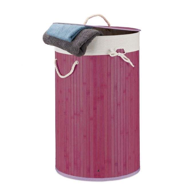 Pyykkikori bambu pyöreä