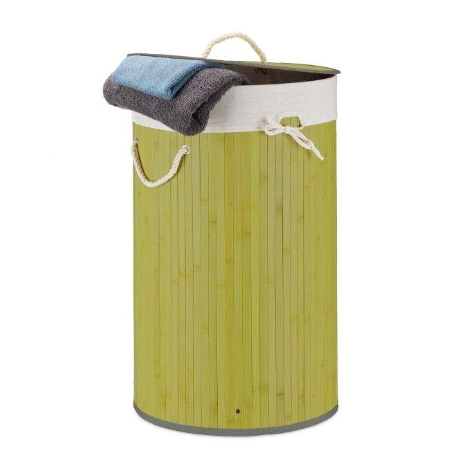 Vasketøjskurv rund bambus