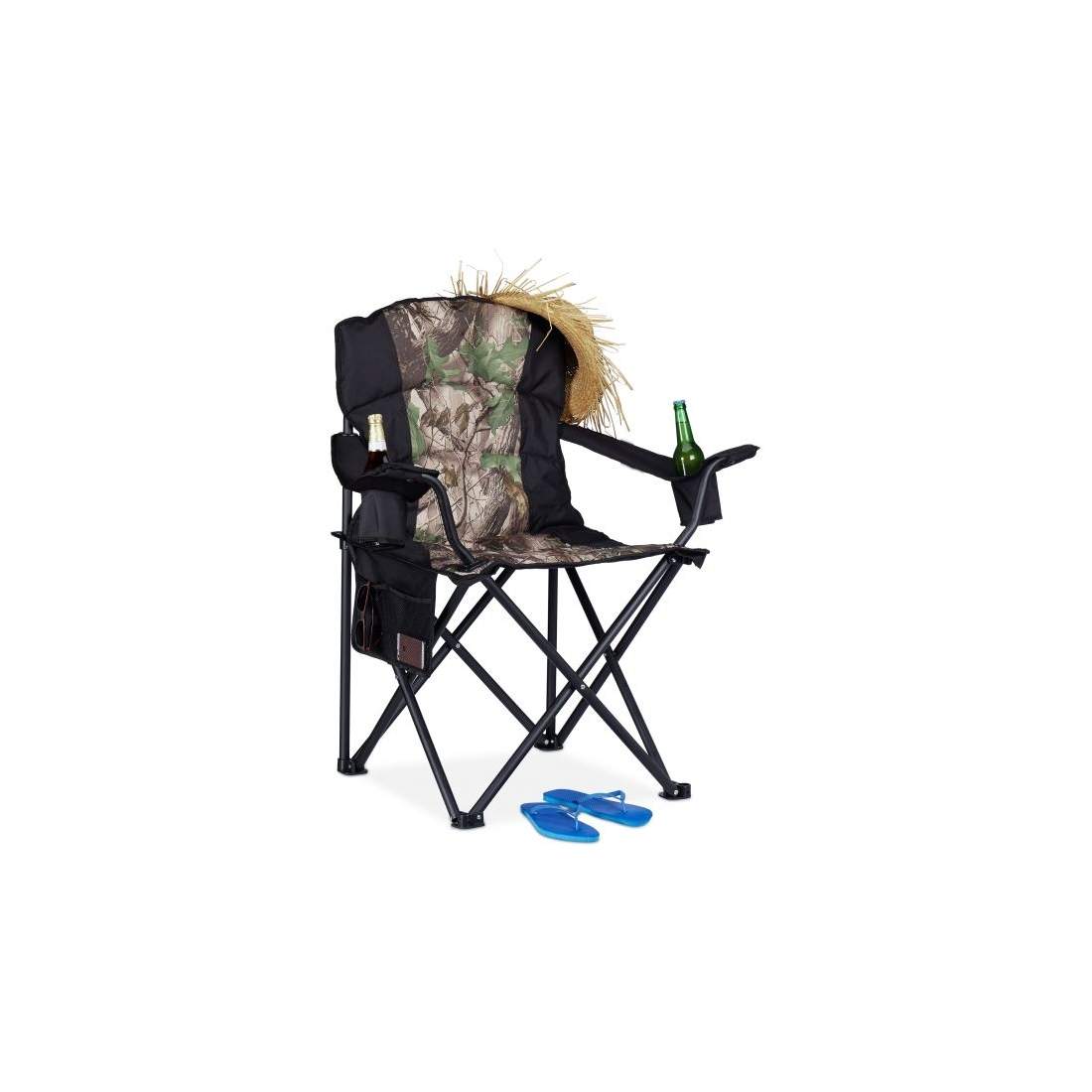 Fällbar campingstol med flaskhållare | Hem & Hobby | Pryloteket