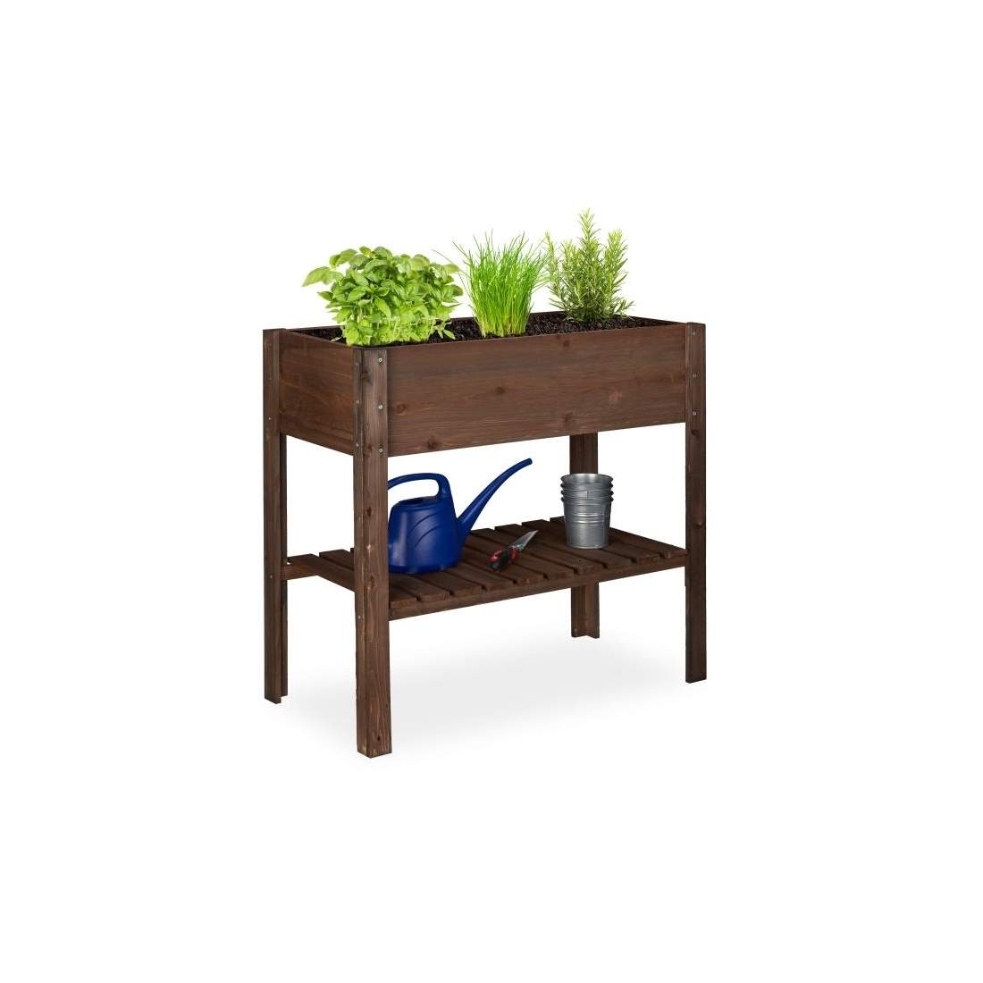 Blomsterbord i mörkt trä | Hem & Hobby - Hem & Hushåll - Balkong | Pryloteket