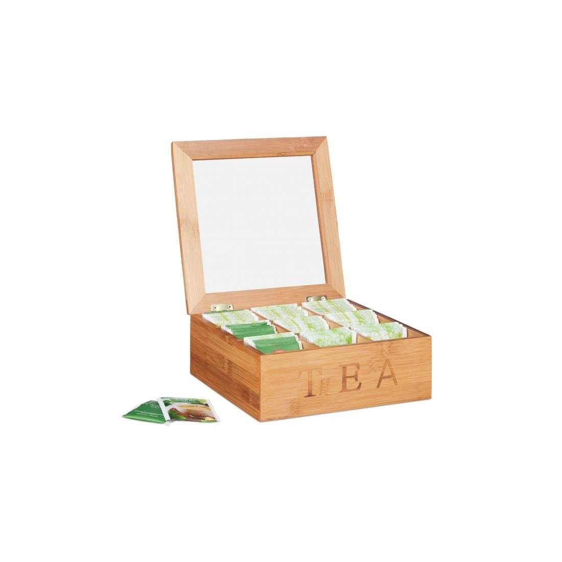 Teask i bambu 9 fack | Hem & Hobby - Hem & Hushåll - Kök - Köksredskap - Lock | Pryloteket