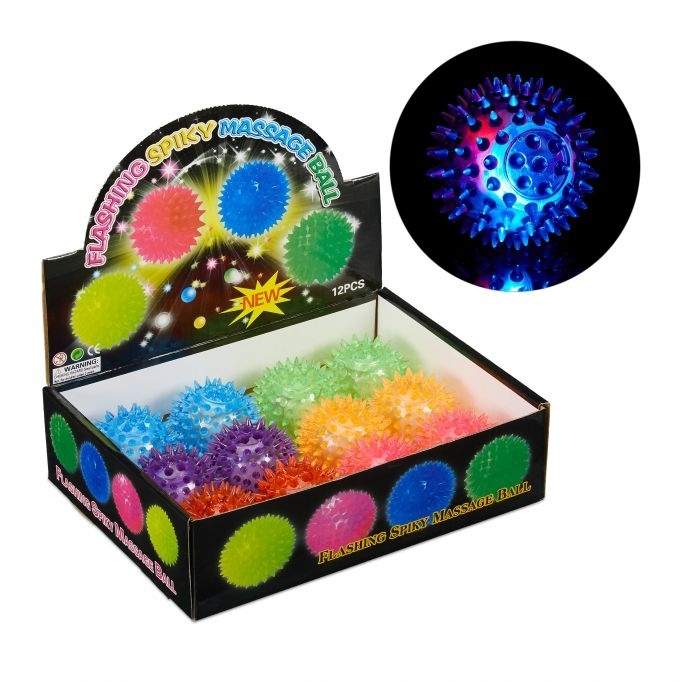 12 stk. Gummikugler med LED-lys