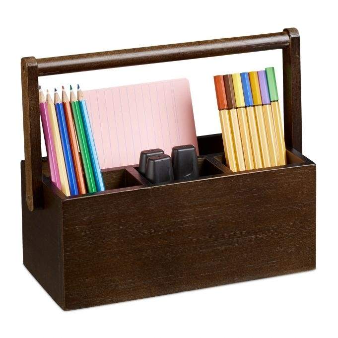 Bambus penneholder med håndtag