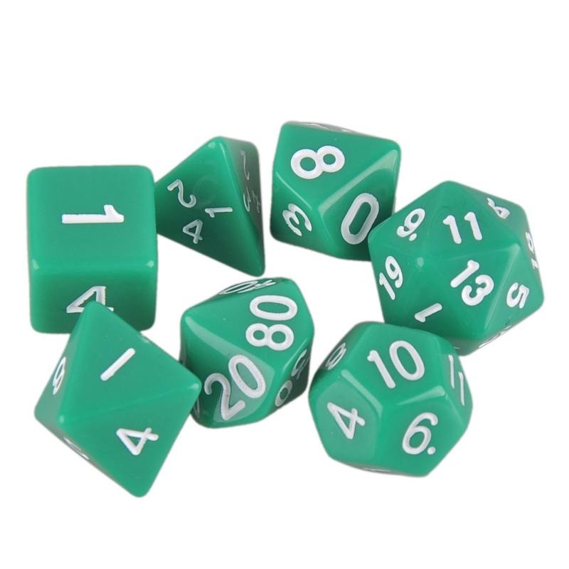 7-pack tärningar till Dungeons and Dragons (Grön) | Leksaker & Spel - Sällskapsspel - Tillbehör - Tärningar | Pryloteket