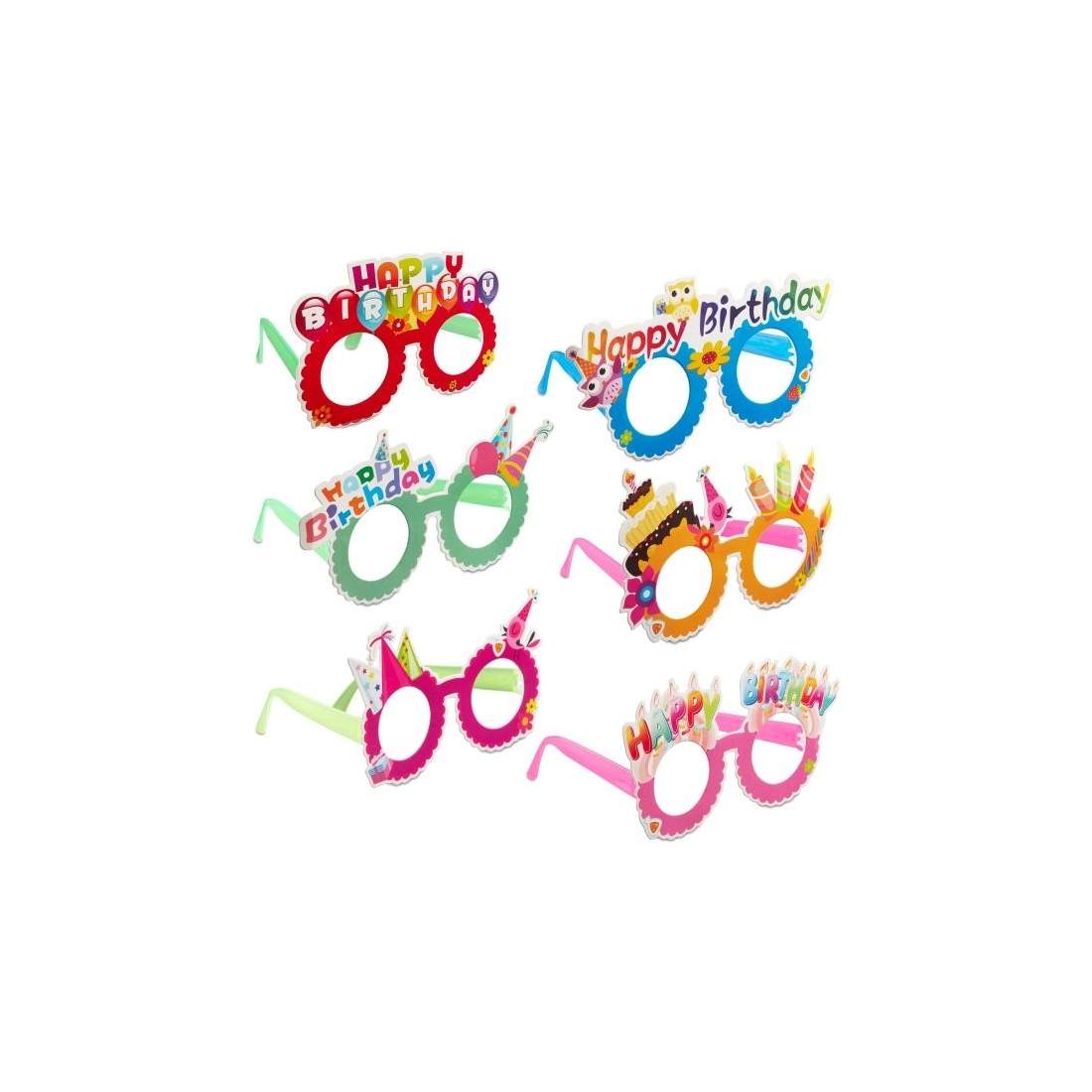 Festglasögon ""Happy Birthday"" Set med 6 st | Elektronik - Tillbehör Mobil & Surfplatta - Mobiltillbehör - Mobilkablar - Tillbehör | Pryloteket