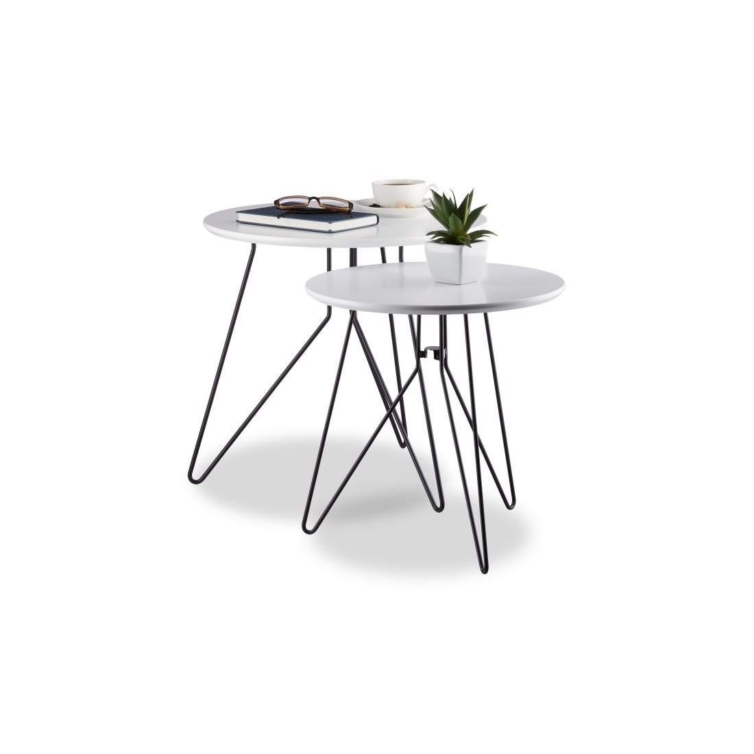 Sidobord, 2 st, vit | Hem & Hobby - Hem & Hushåll - Sovrum | Pryloteket