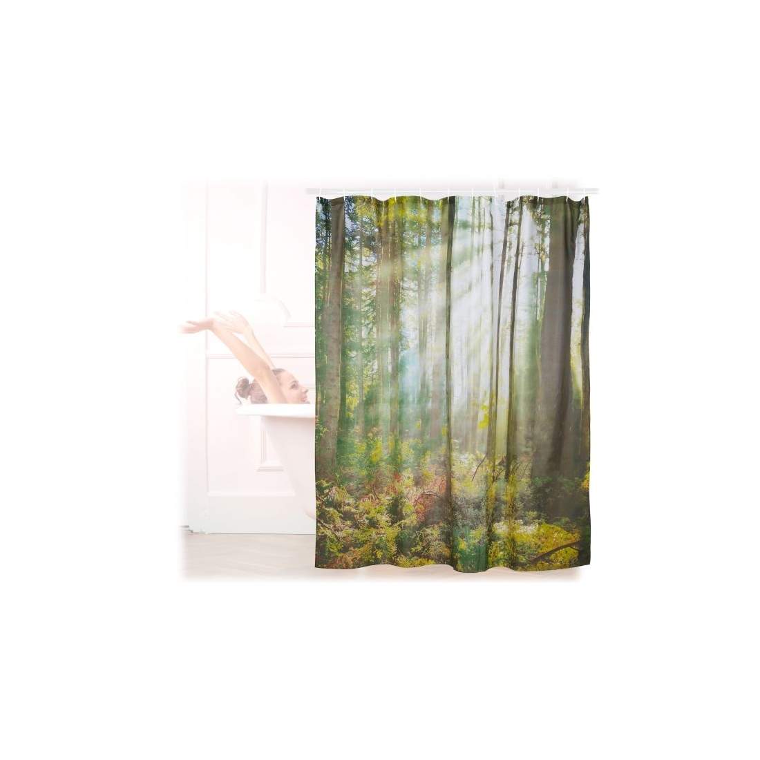 Skogsduschdraperi 180 x 180 cm | Hem & Hobby - Hem & Hushåll - Badrum - Duschdraperi | Pryloteket