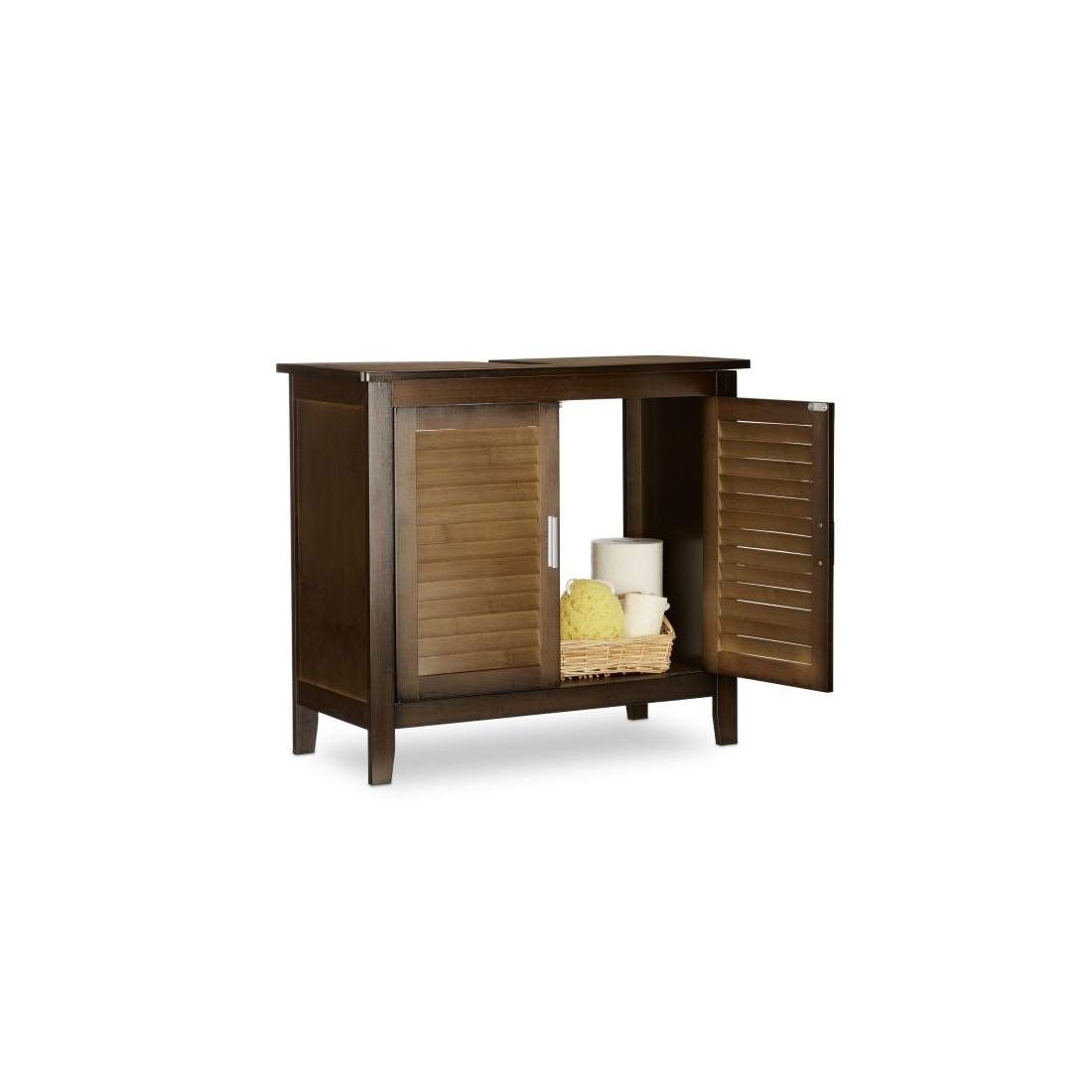 Tvättställsskåp brun LAMELL | Hem & Hobby - Hem & Hushåll - Badrum | Pryloteket