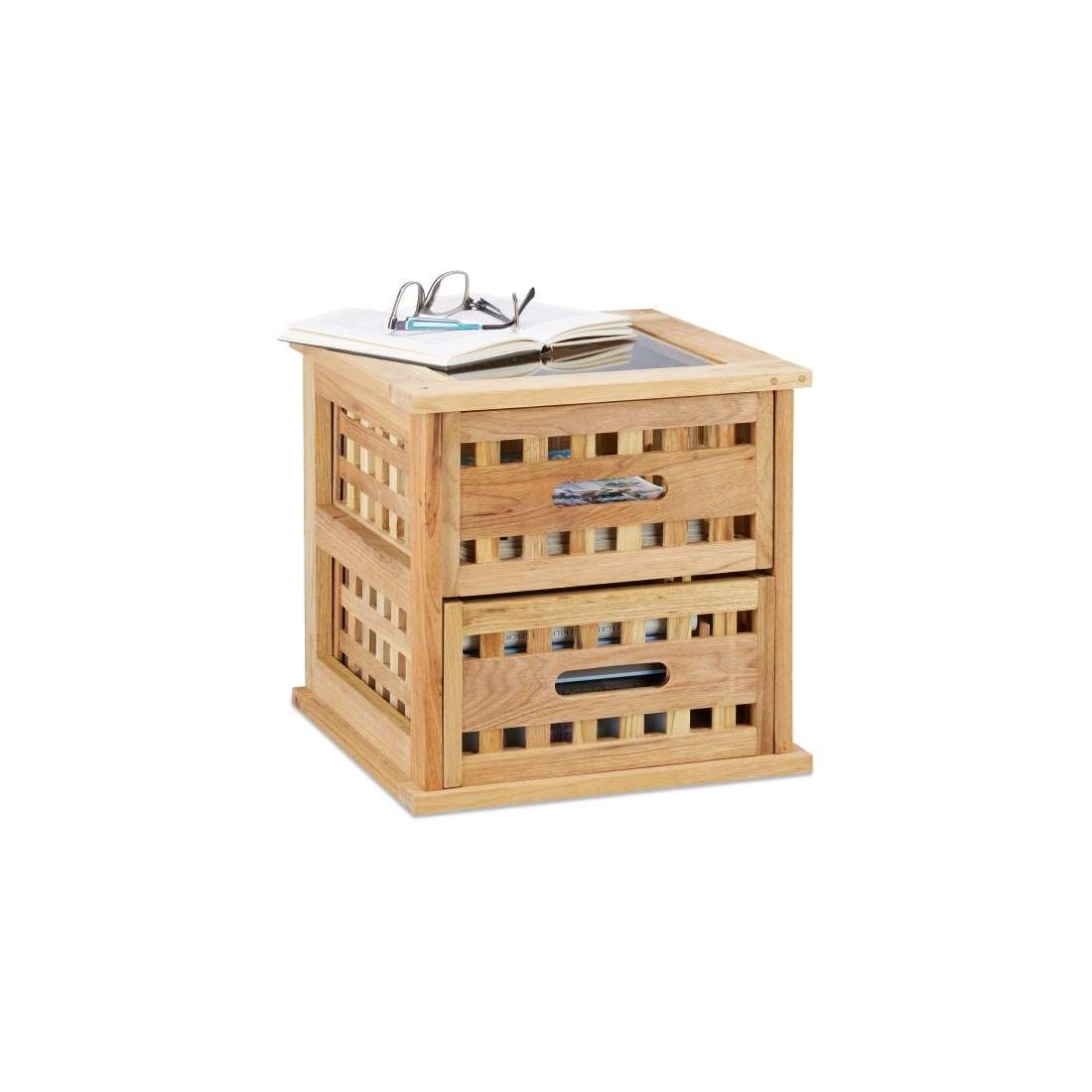 Sidobord i valnöt med 2 lådor | Hem & Hobby - Hem & Hushåll - Sovrum | Pryloteket