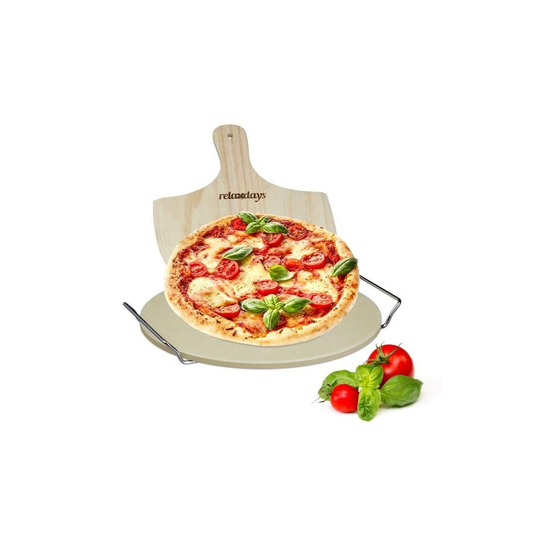 Rund pizzasten i en uppsättning