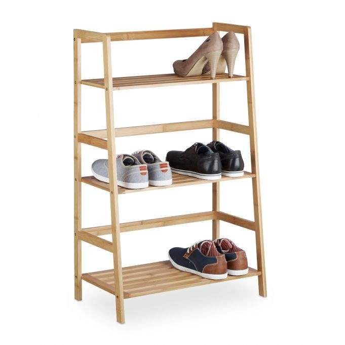 Bambus gulvstående hylde