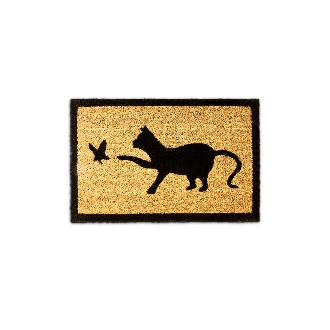 Dörrmatta kokosfiber med kattmotiv | Hem & Hobby - Hem & Hushåll - Inredning & Dekoration - Dörrmattor | Pryloteket