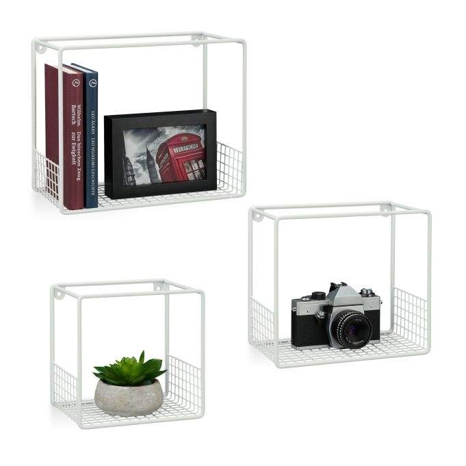 3 stk. Kubeformede hylder