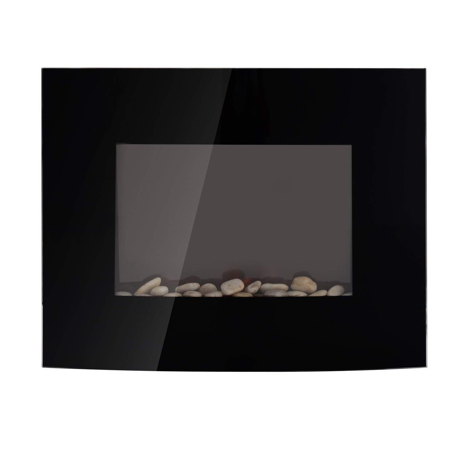 El-pejseovn elektrisk med 2 effekttrin 900/1800 W LED 65 x 11,4 x 52 cm rustfrit stål sort for hyggelig varme