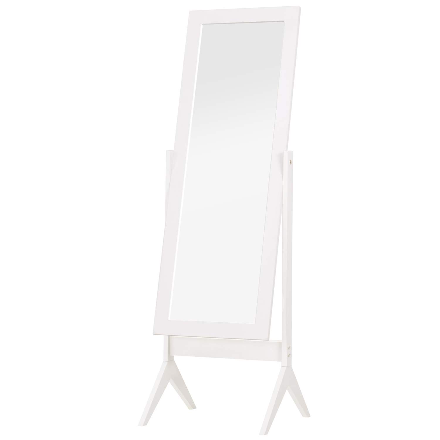 Stående spejl Elegant fuldlængde spejl med hævede fødder, nem pleje MDF, hvid, 47x46x148cm til soveværelser og entre