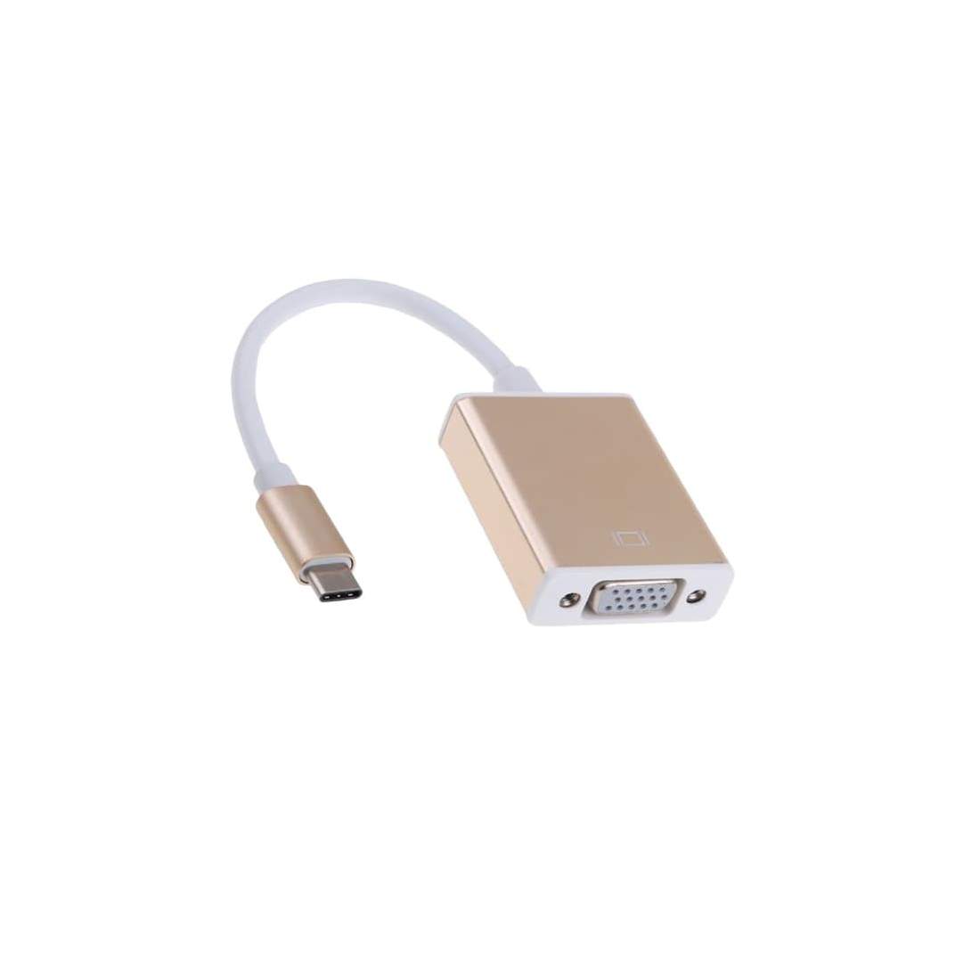 USB 3.1 Typ C Adapter till VGA Adapter (Full HD) - Guld | Elektronik - Kablar & Adaptrar - Adaptrar & Signalomvandlare | Pryloteket