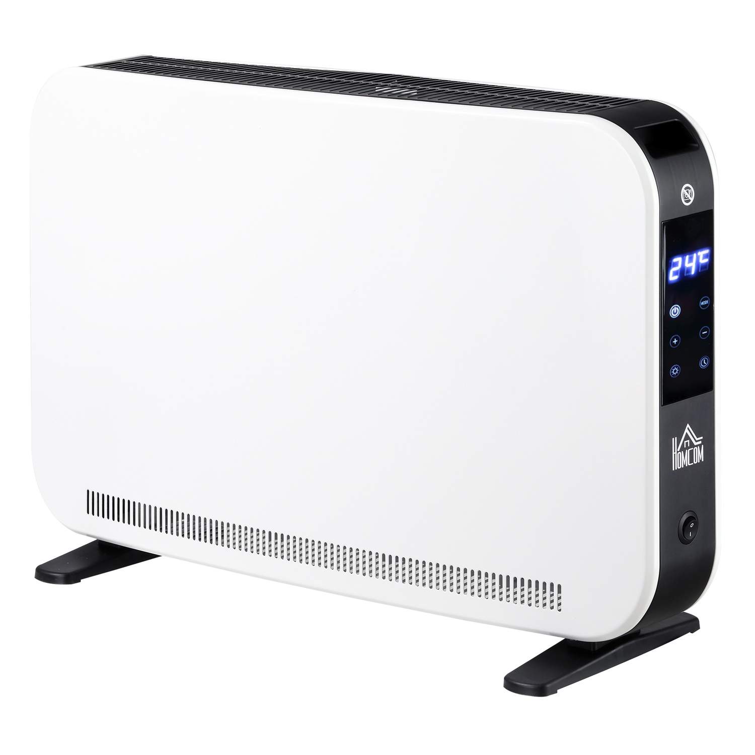 Varmeblæser Varmeblæser 2180 W Elvarmer med LED lys 3 niveauer Varm 24 timers timer Stål Hvid 60 x 18,5 x 39,5 cm for effektiv v