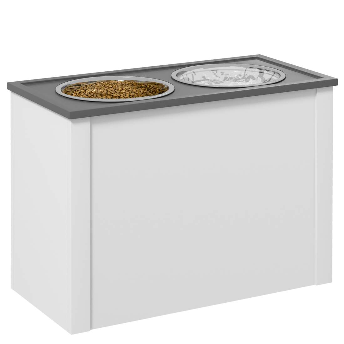 Hundskål, hundmatningsstation med förvaringsutrymme, vattenskål, skålställ med 2 L skålar i rostfritt stål, hundskålsställ, mats | Hem & Hobby - Husdjur | Pryloteket