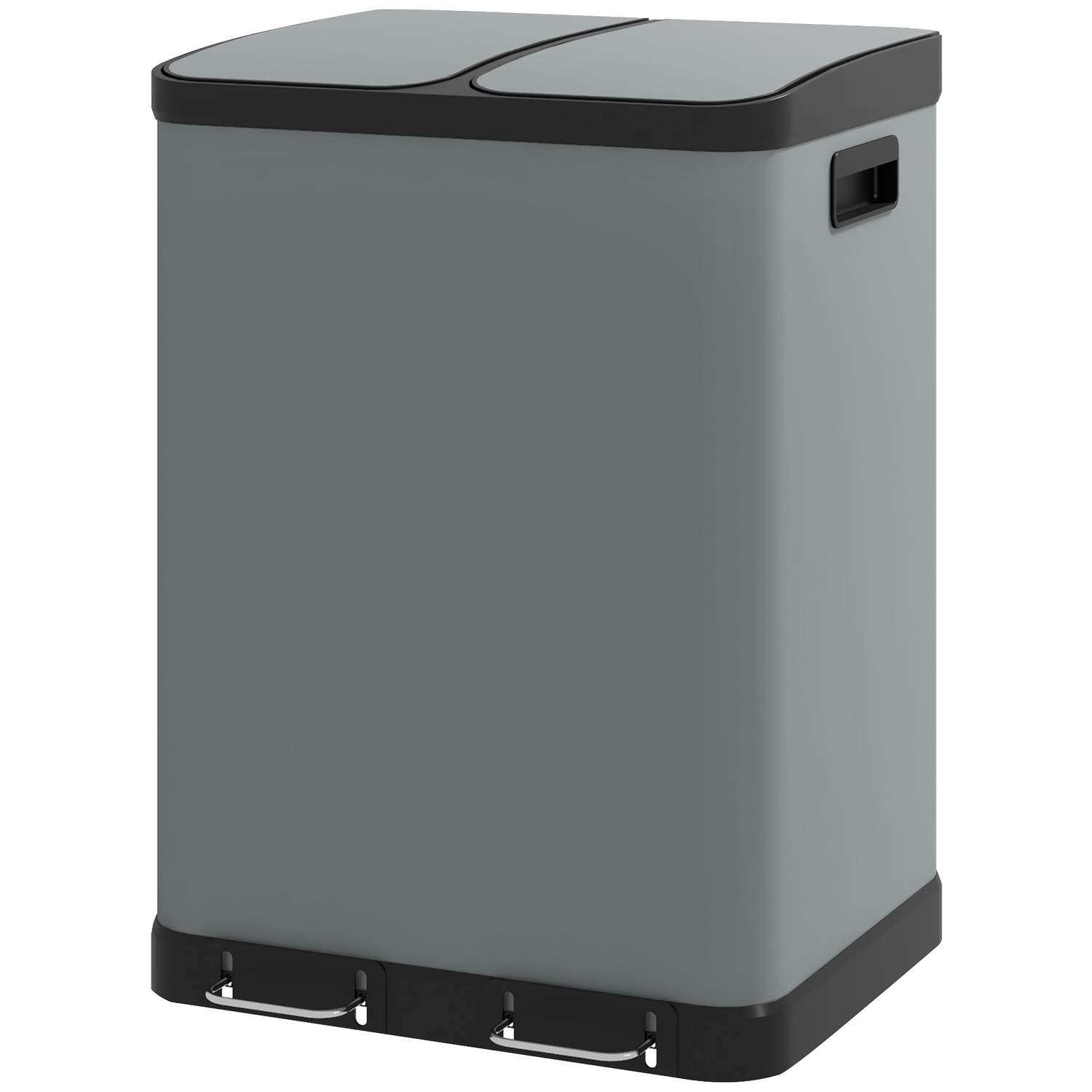 Skraldespand 2x30L pedalspand kosmetikspand med låg og fodpedal, metalaffaldsspand med inderspand til stue og kontor, 48,8x39,5x