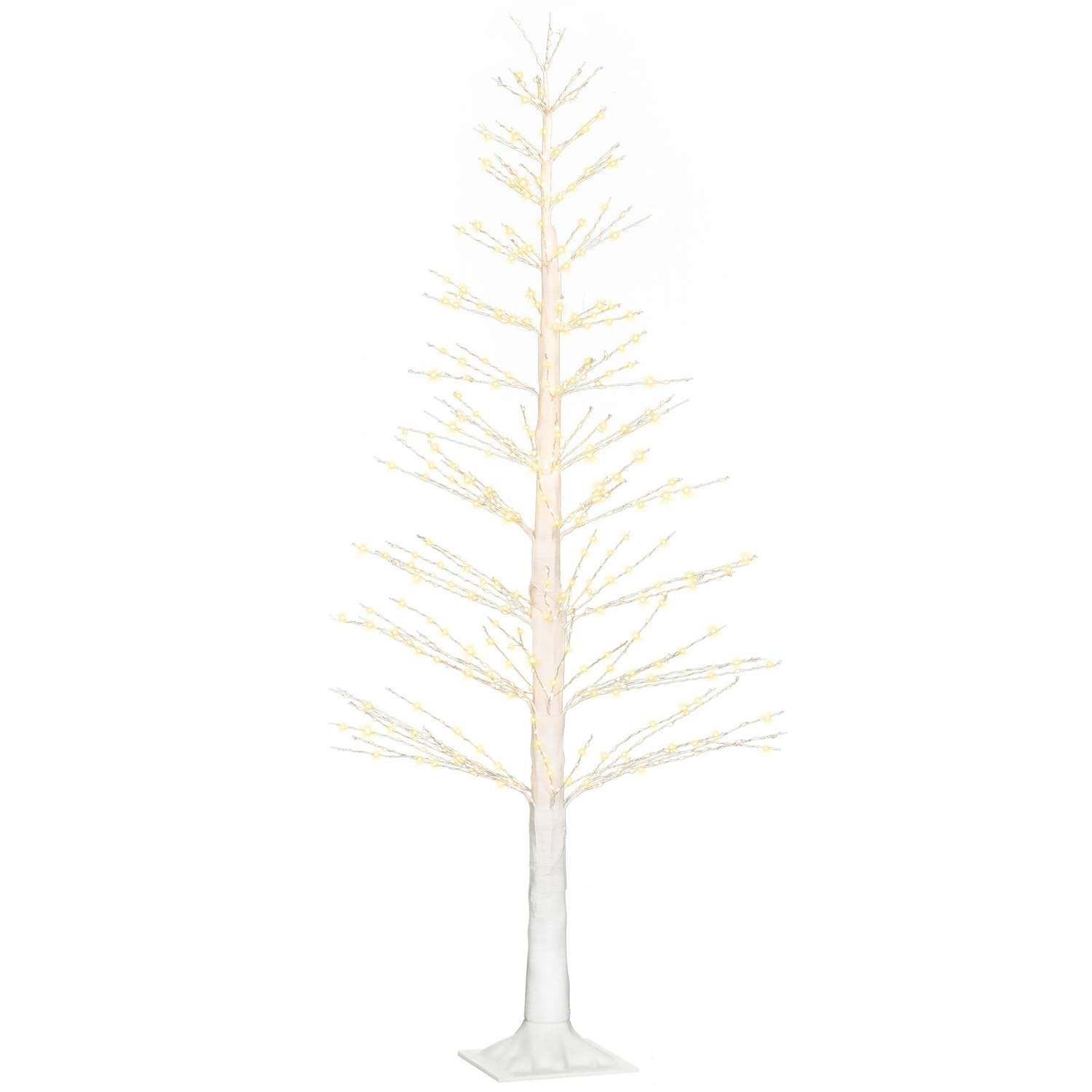 150 cm kunstigt træ lys træ med 600 LED, LED juletræ, juledekoration til jul, fødselsdag, bryllup, indendørs og udendørs hvid