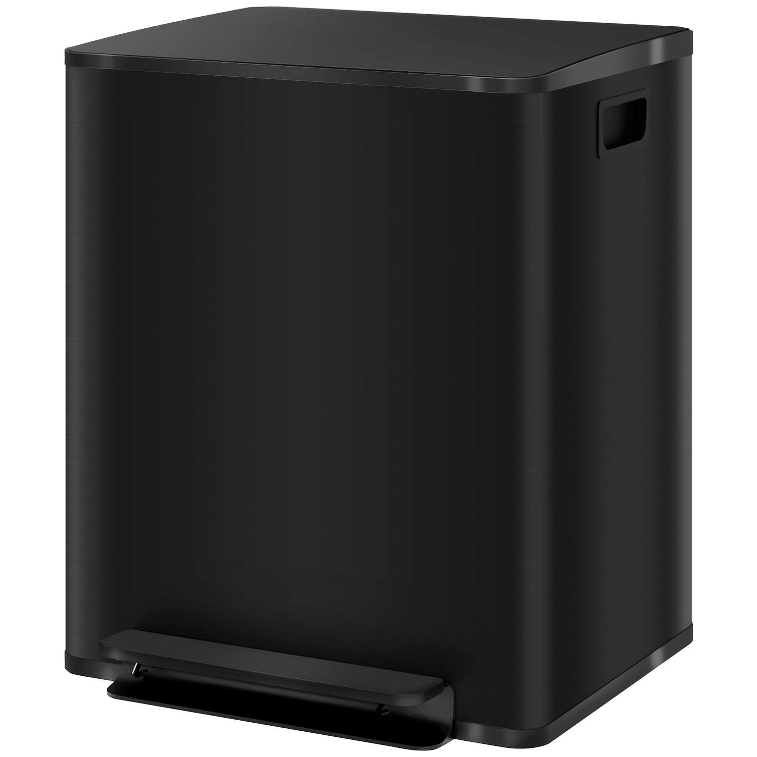 Sopkärl 2x25L pedalkorg i rostfritt stål med lock och fotpedal, kosmetikkorg med innerkärl för vardagsrum och kontor, 47,7x37,5x | Elektronik - Biltillbehör - Bilsystem - Handsfree | Pryloteket