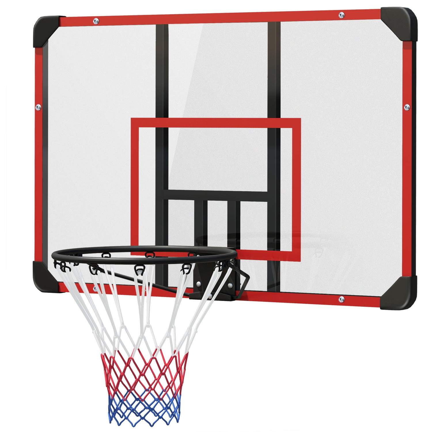 Basketball Bøjle, Basketball Board med Basket, Basketball Net med Basketball Board, Vægmonteret, Udendørs, Stål, 113 x 61 x 73 c