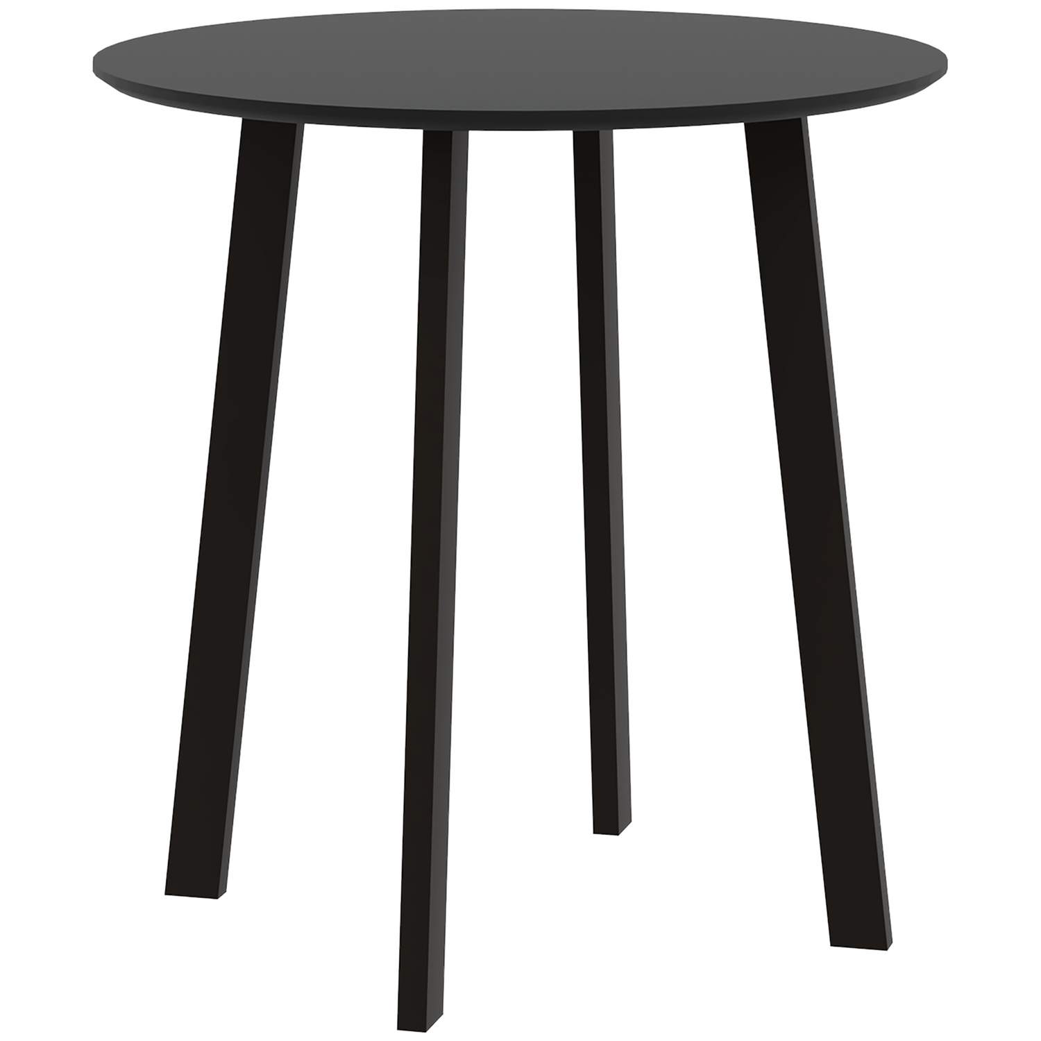 Spisebord rundt køkkenbord sidebord spisebord med skrå ben til køkken spisestue stue moderne design sort 72 x 72 x 75cm