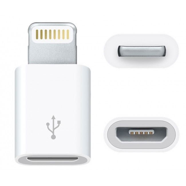Micro-USB til Lightning Adapter - Hvid