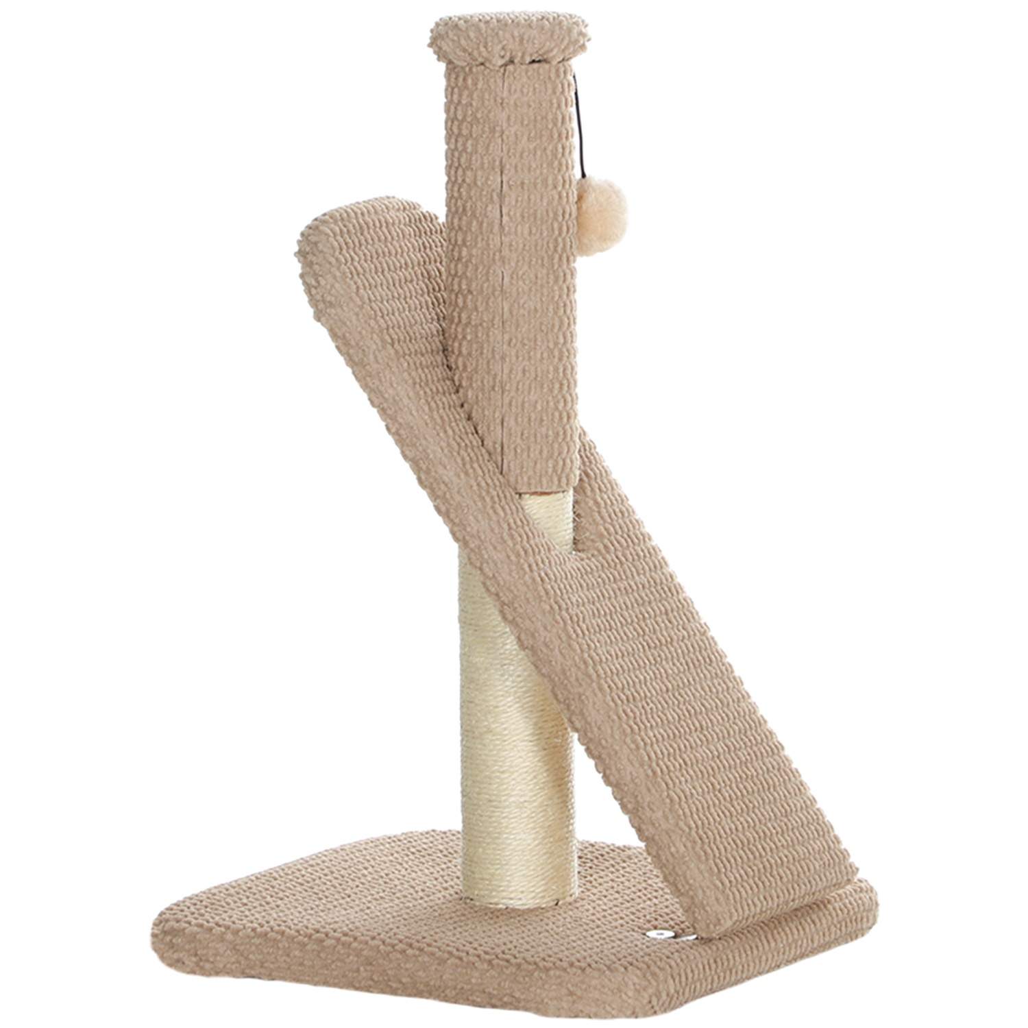 Kradbestol, 54 cm kradsestolpe, sisal kat kradsestolpe med legebold, kradsestolpe til katte, kat kradsemøbel, indendørs, creme h