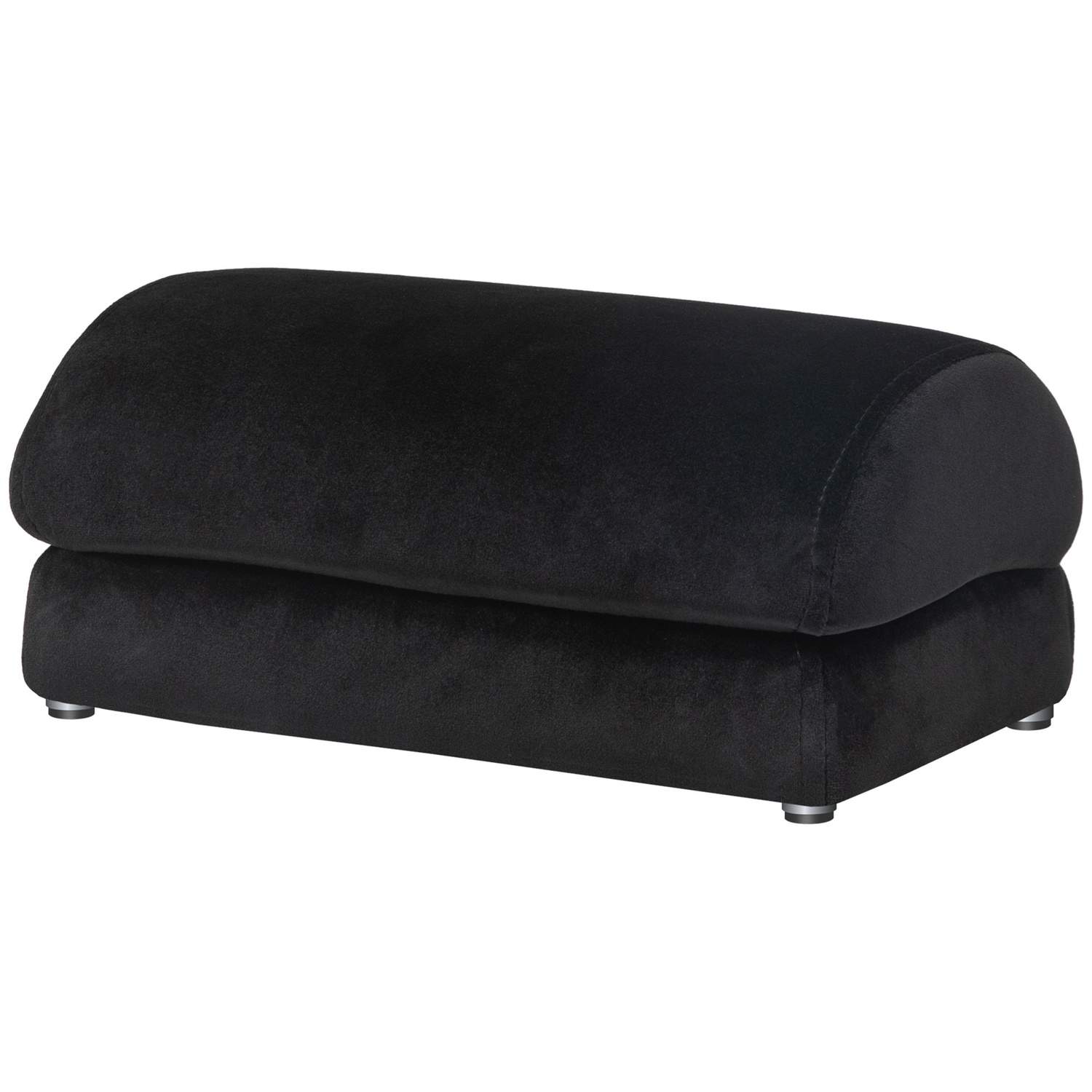 Fodstøtte skrivebordsfodstøtte med anti-slip polstring, fløjlslook, til hjemmekontor, kontor, sort
