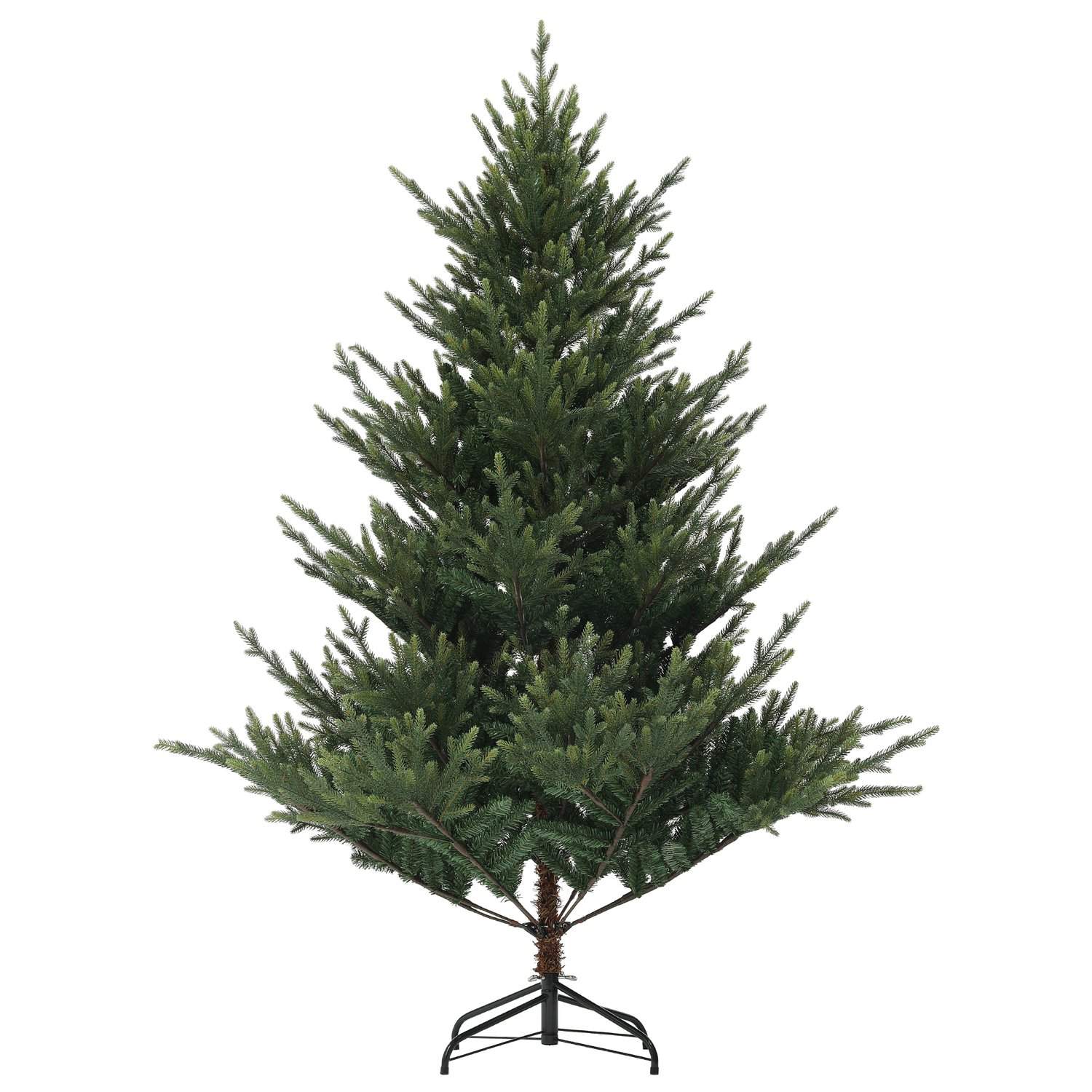 Kunstigt juletræ, 180 cm juletræ med 1046 spidser, stålstativ, flammehæmmende, til juledekoration, indendørs, grøn