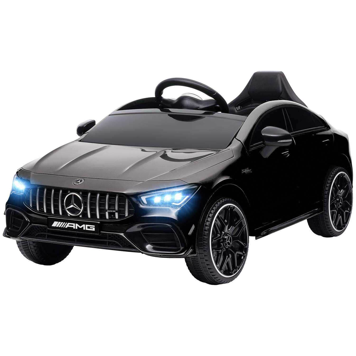 Børne elbil 12V børnebil med fjernbetjening, musik, elbil med lys, USB/MP3 port, bakfunktion, op til 5 km/t, til børn 3-6 år, so