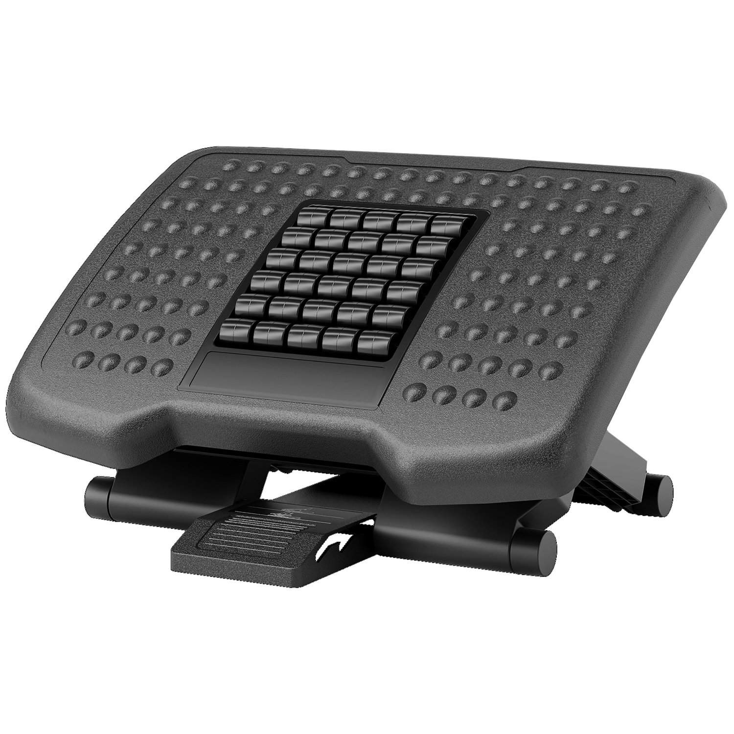 Fodstøtte Skrivebord Højdejusterbar fodstøtte Ergonomisk fodstøtte Skridsikker til hjemmekontor Sort