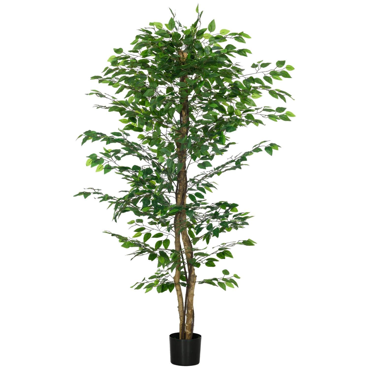 Kunstig plante, 180 cm kunstig plante med plantekande, kunstig mos, kunstigt ficus kunstigt træ, stueplante til stuen, grøn