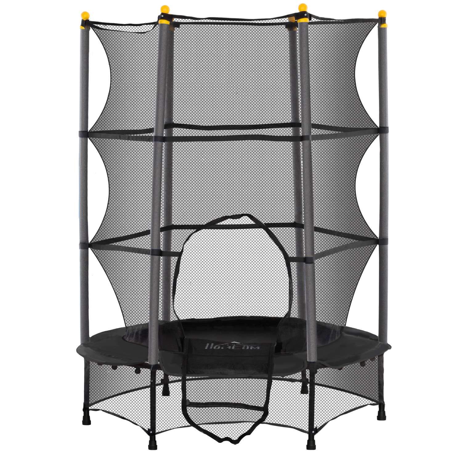 Børnetrampolin Ø140 cm, trampolin med sikkerhedsnet, kantafdækning, havetrampolin til børn 3-10 år, bæreevne op til 50 kg, sort