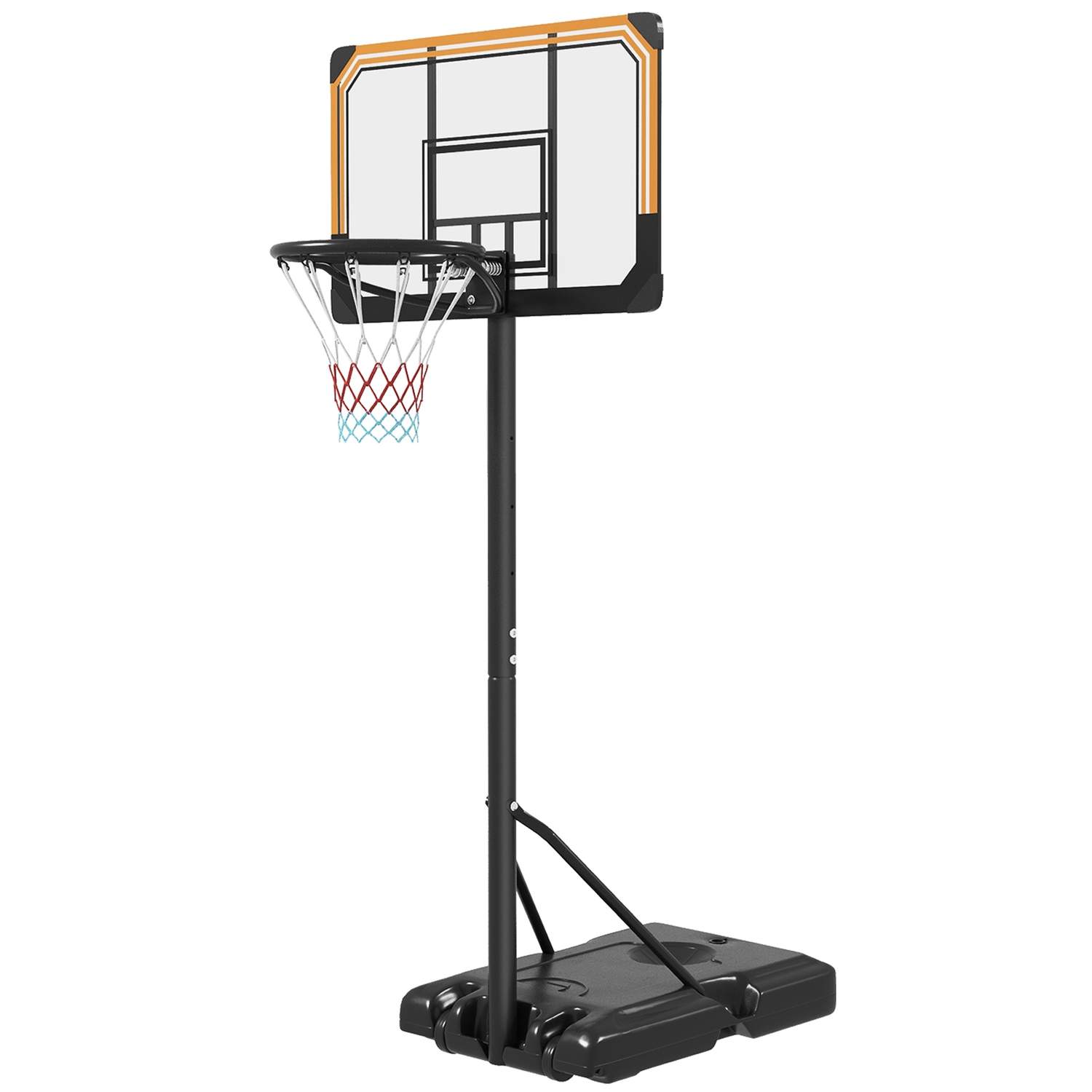 Udendørs basketball bøjle med stativ, 182-213 cm højdejusterbar basketball stativ med hjul, basketball system stativ, til indend