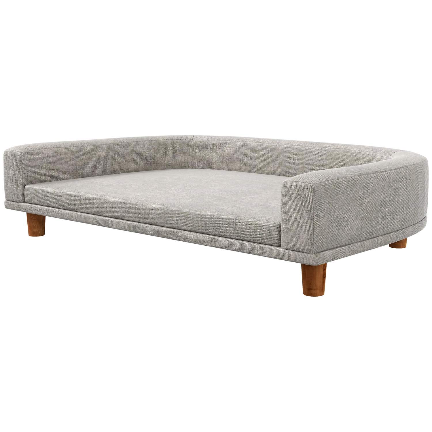 Hundesofa, kæledyrssofa Kattesofa med pude, hundeseng til store hunde, hundesofa med hævet design, hundestol med træben, grå, 98
