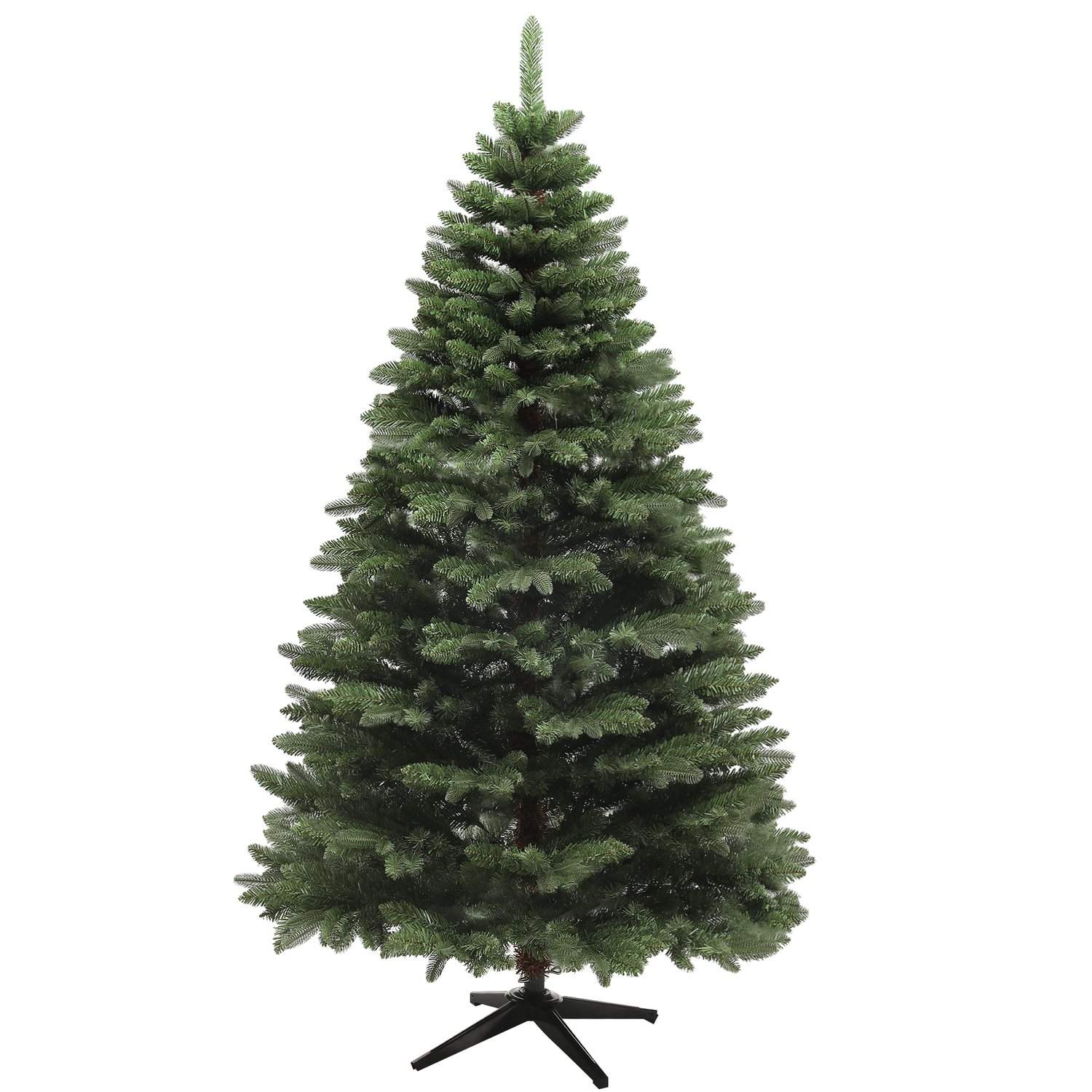 Kunstigt juletræ, 180 cm juletræ med 1050 spidser, foldbar stålbund, flammehæmmende, til juledekoration, indendørs, grøn