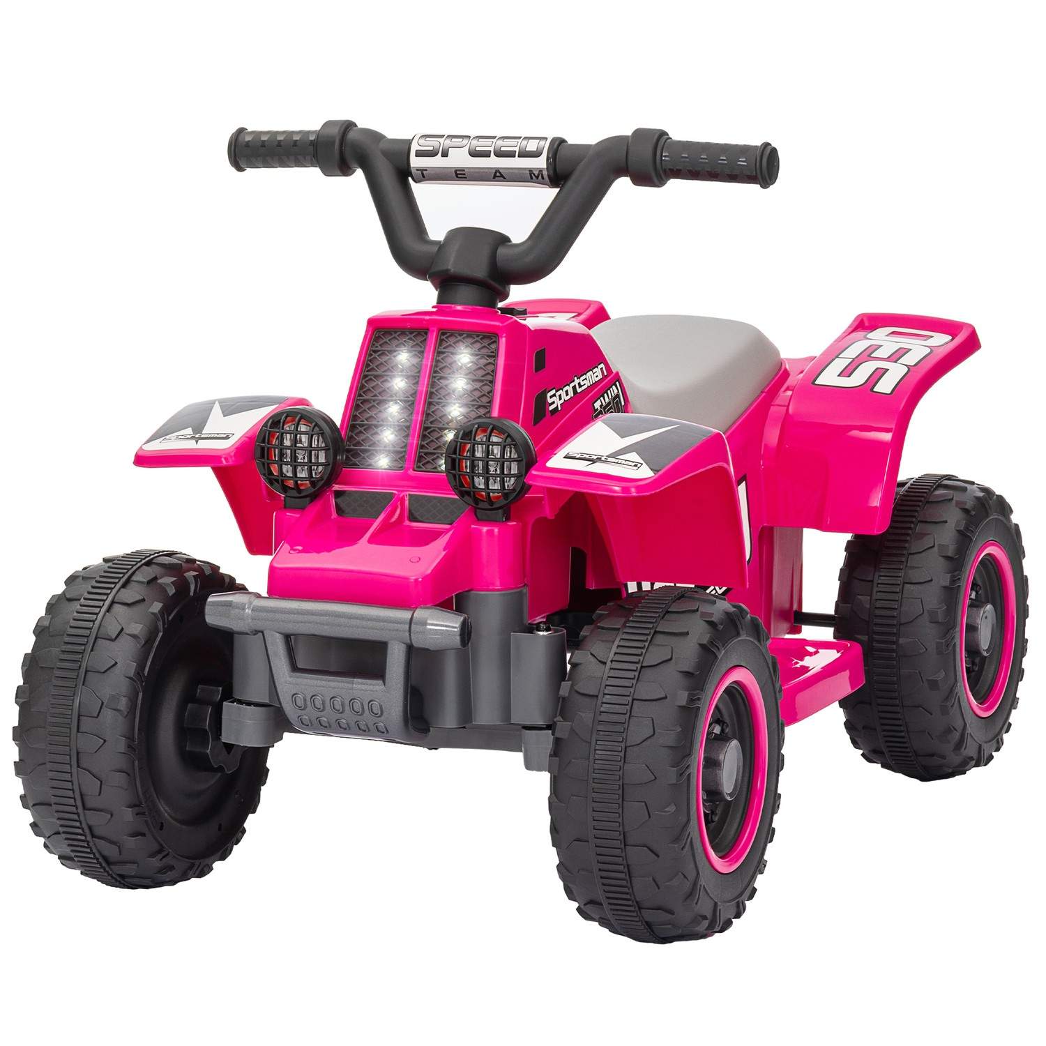 Børne el-quad elektrisk børne-quad med frem- og bakfunktion, LED og horn elbil til 1,5-3 år børn 3 km/t metal pink
