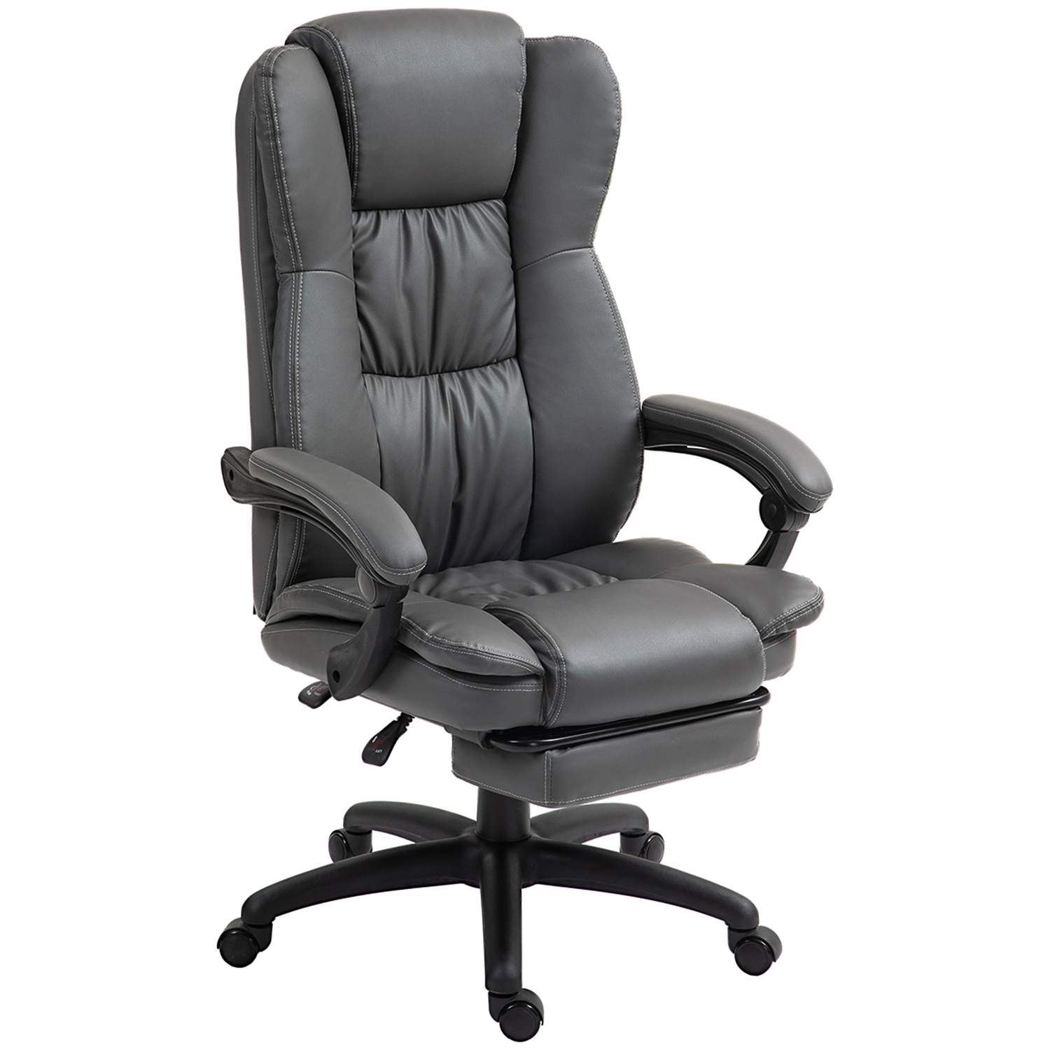Kontorstol Executive Stol Drejelig Stol Løftbar med Fodstøtte Nakkestøtte Ergonomisk Stol Vibration Skrivebordsstol med liggefun