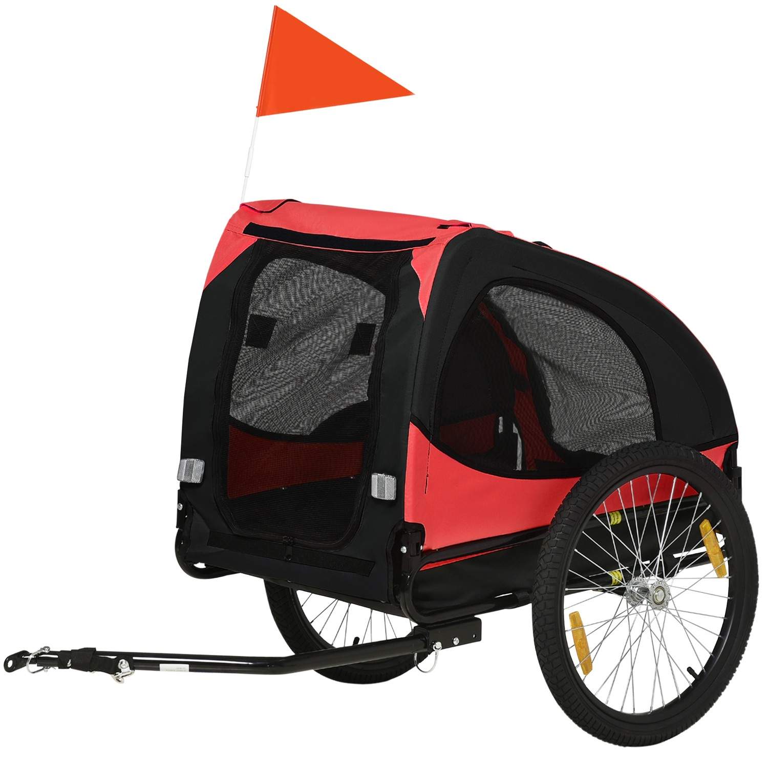 Hundevogn, Foldecykelanhænger til hunde, Hundevogn med reflekser, Quick Release, Hundecykelanhænger, Vandtæt, Oxford-klud, Stål,