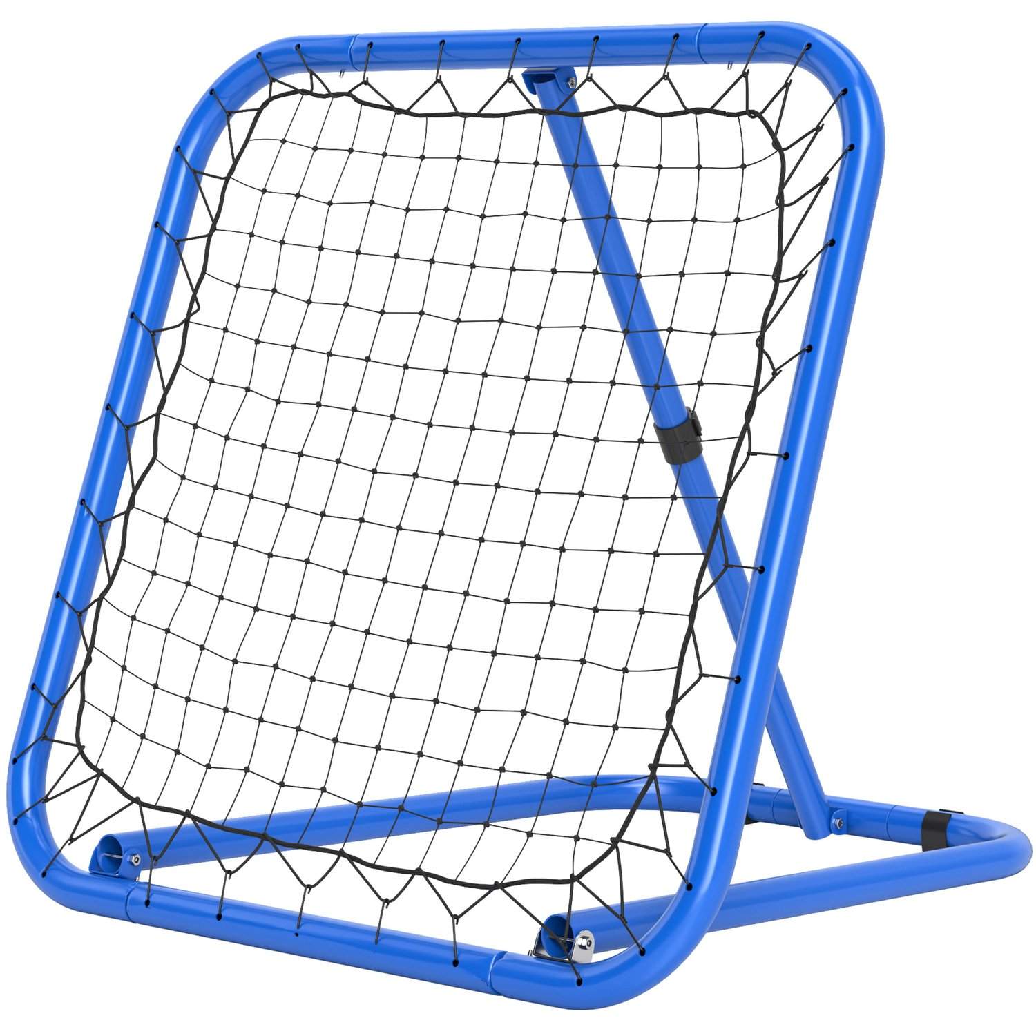 Rebounder til fodbold, Foldbar fodbold Rebounder 63 x 63 cm Justerbar fodboldmålsparker til baseball basketball, metal, blå