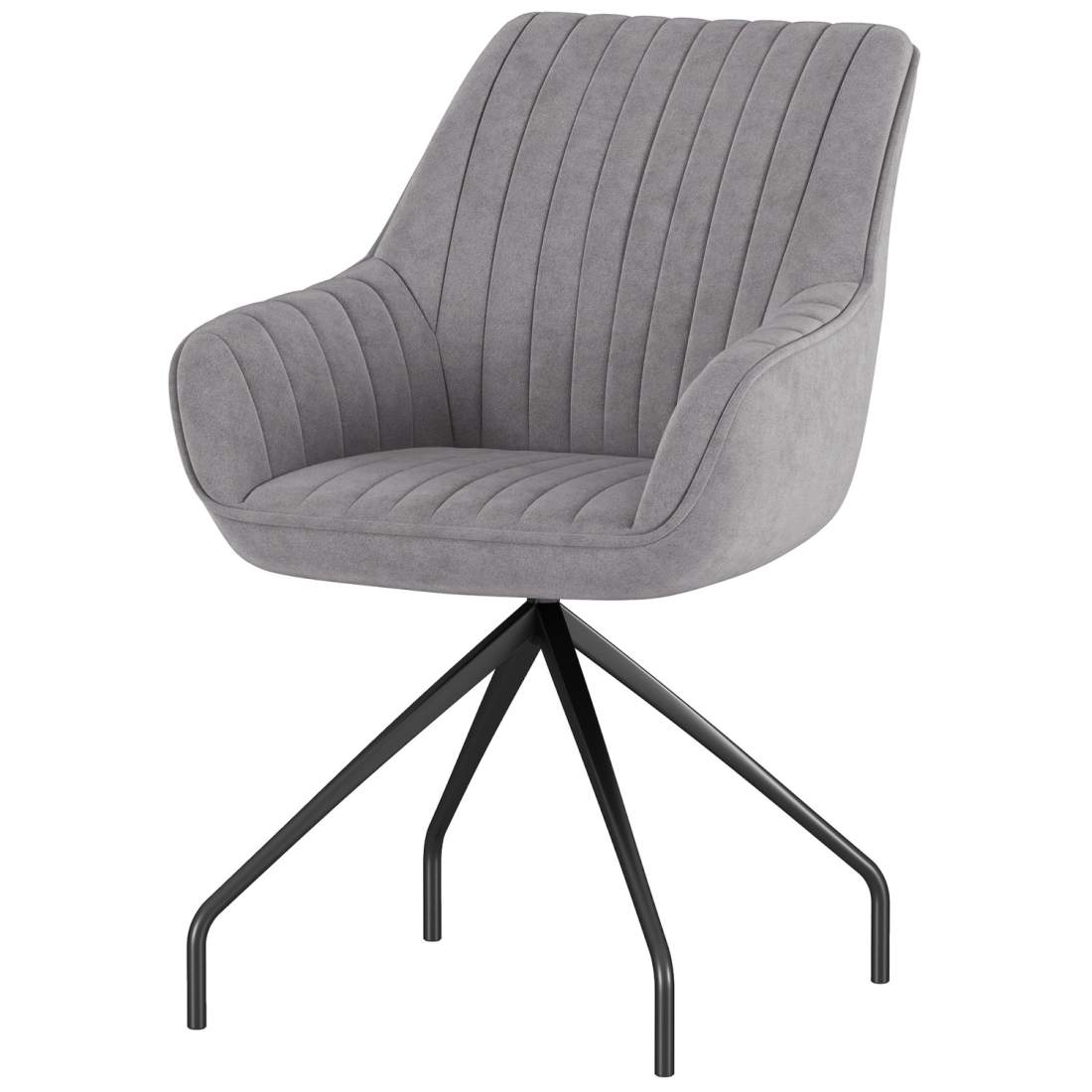 Fåtölj Swivel Lounge Stol med armstöd Velvet Look Swivel Stol med metallben för sovrum Vardagsrum Mörkgrå | Hem & Hobby | Pryloteket