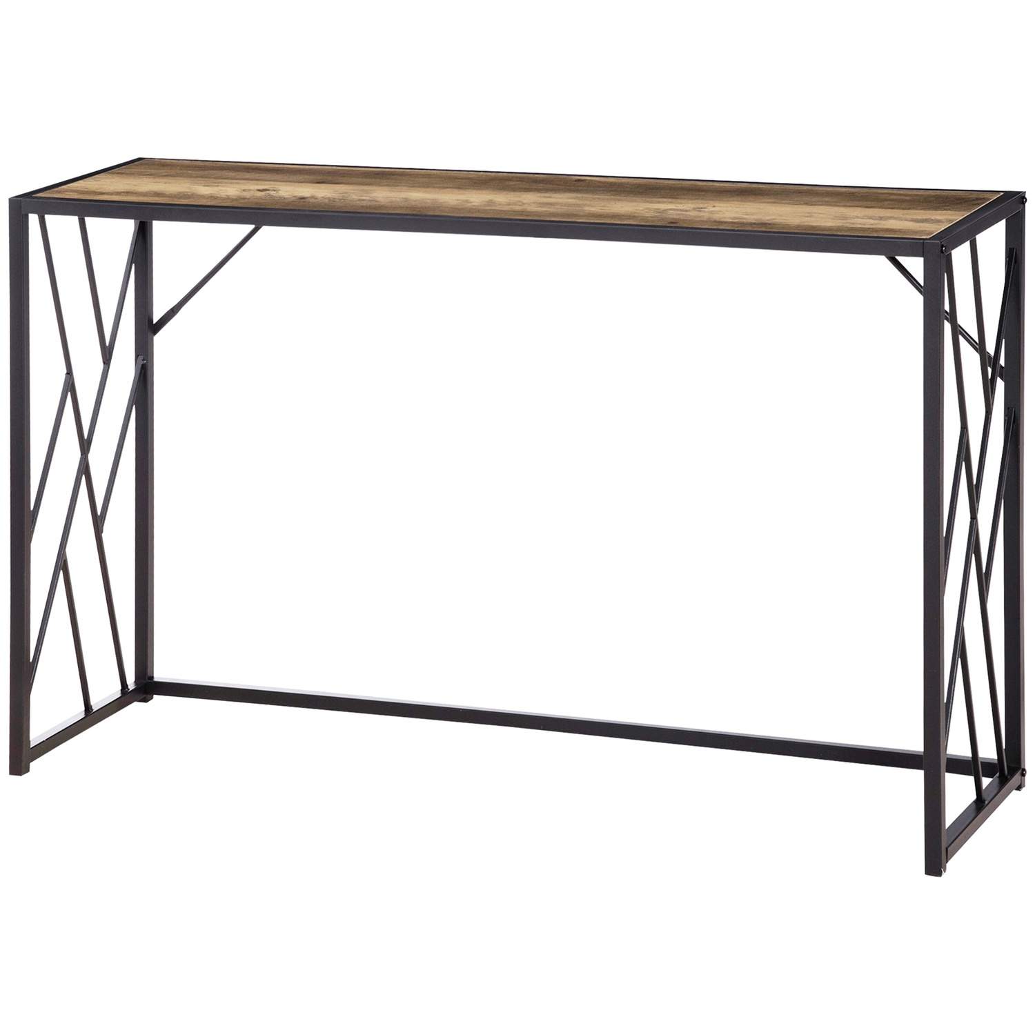 Konsolbord, gangbord med stålben, sidebord i industriel stil, dekorativt bord til entre, til entre, entre, kontor, stål, 120 x 3