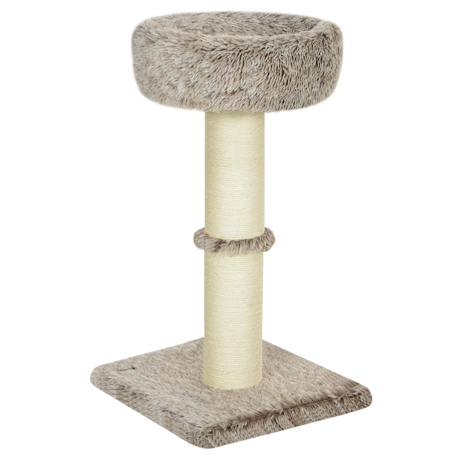Kradsestolpe 87 cm højt kattetræ med bed, tyk stamme, kattekradsestolpe med sisal kradsestolpe, til katte op til 6 kg, indendørs