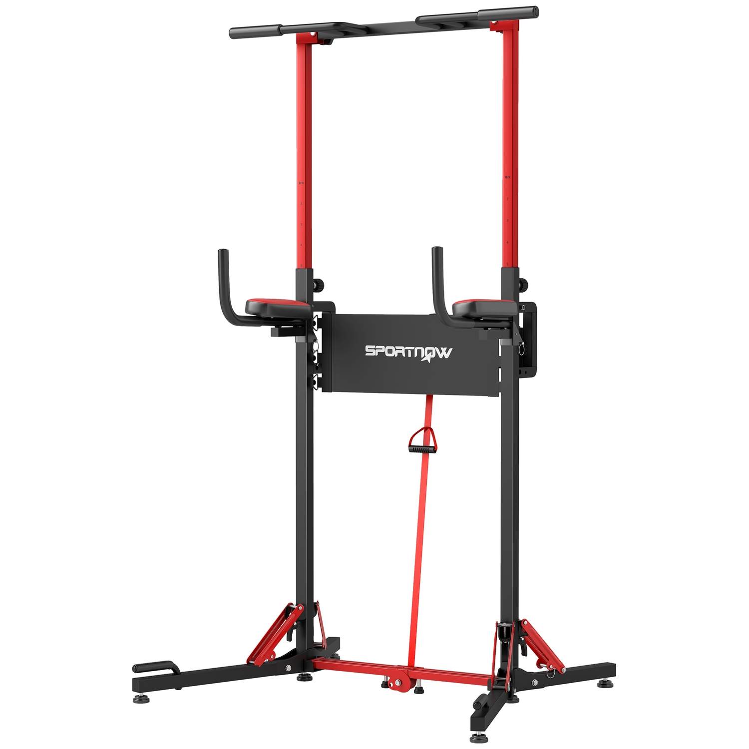 Power tower højdejusterbar 127-223 cm, multifunktionelt power tower, foldbart pull-up tårn, pull-up bar, kraftstation max 120 kg
