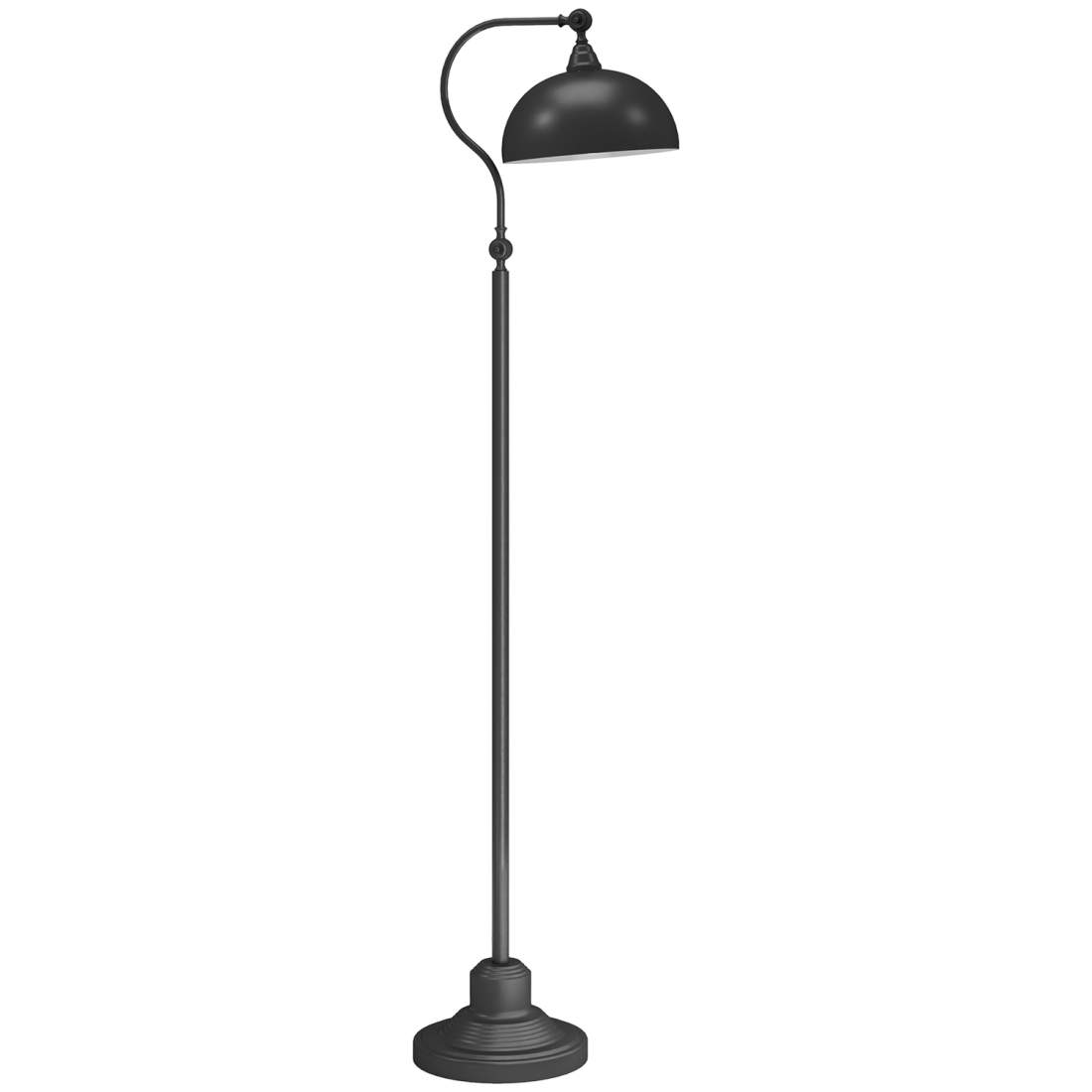 Golvlampa, golvlampa med E27-sockel, justerbar lampskärm, 40 W, båglampa i retrodesign, stabilt stativ, metall, 42 x 25,5 x 152 | Sport & Fritid - Friluftsliv & Camping - Belysning | Pryloteket