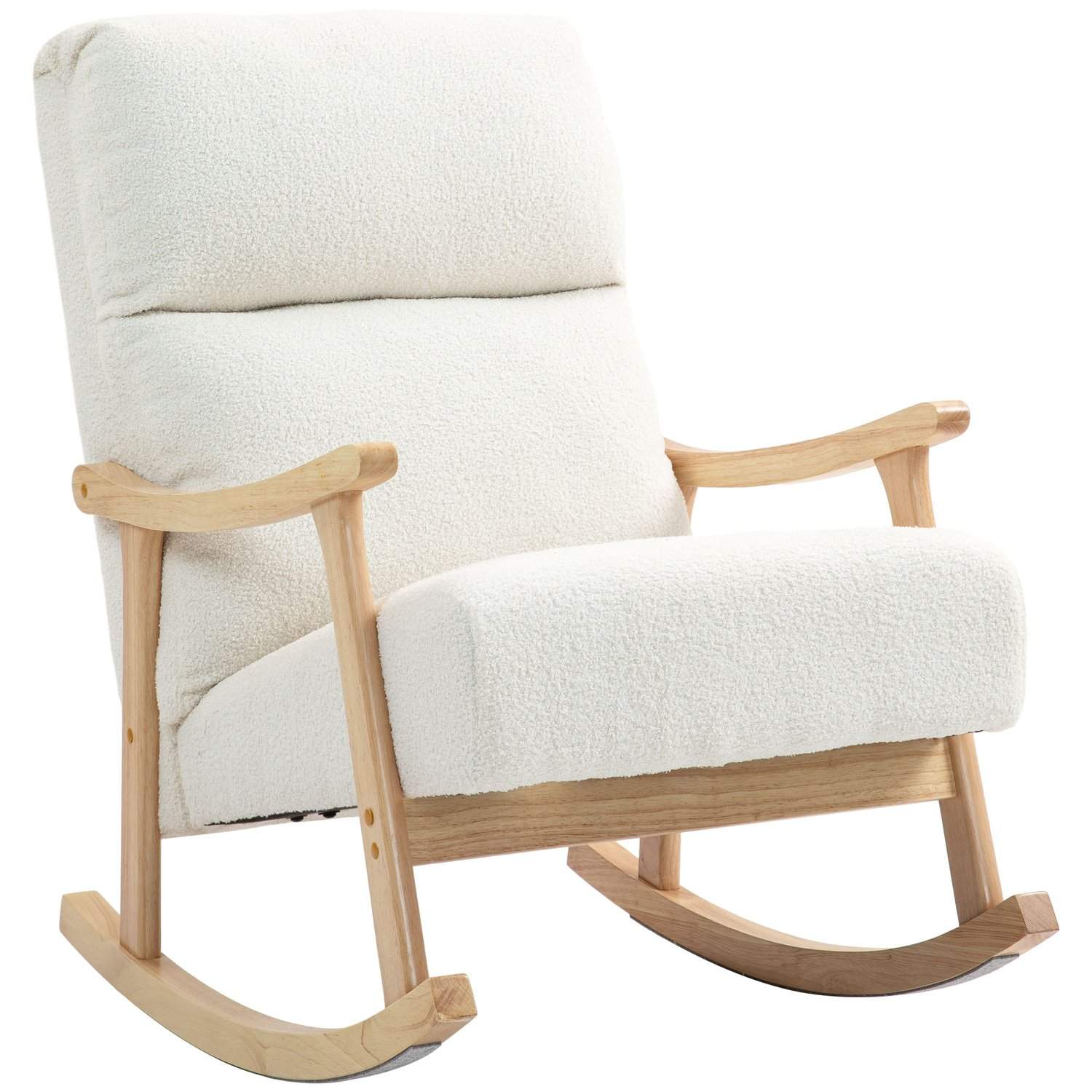 Gyngestol, ergonomisk gyngestol, lænestol, ammestol med fløjlslook, gyngestol kan holde op til 120 kg, til soveværelse, stue, cr