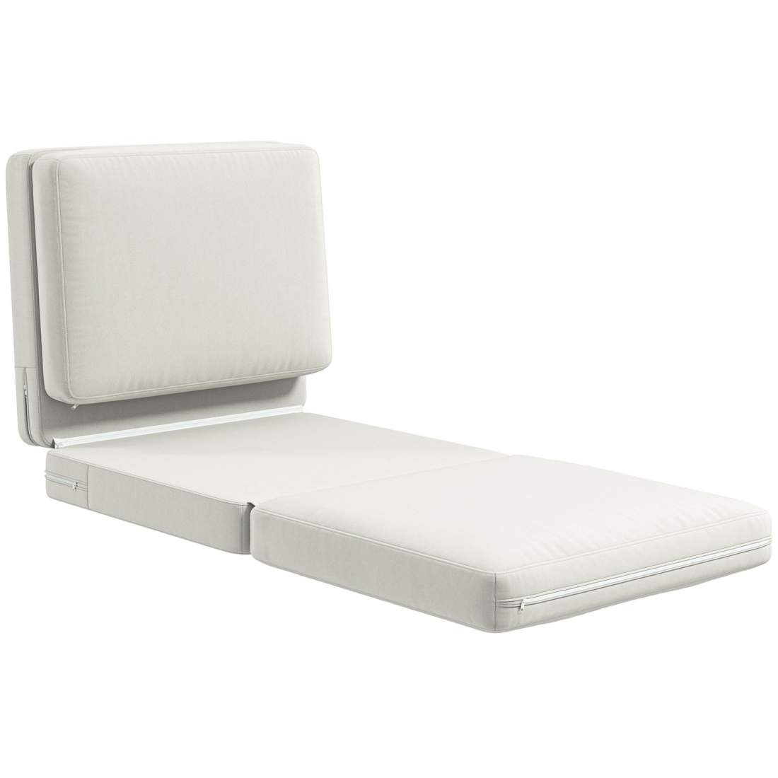 Golvsoffa 3-i-1 hopfällbar bäddsoffa med sammetslook, stoppad bäddsoffa rymmer upp till 240 kg, för sovrum, vardagsrum, krämvit | Hem & Hobby | Pryloteket