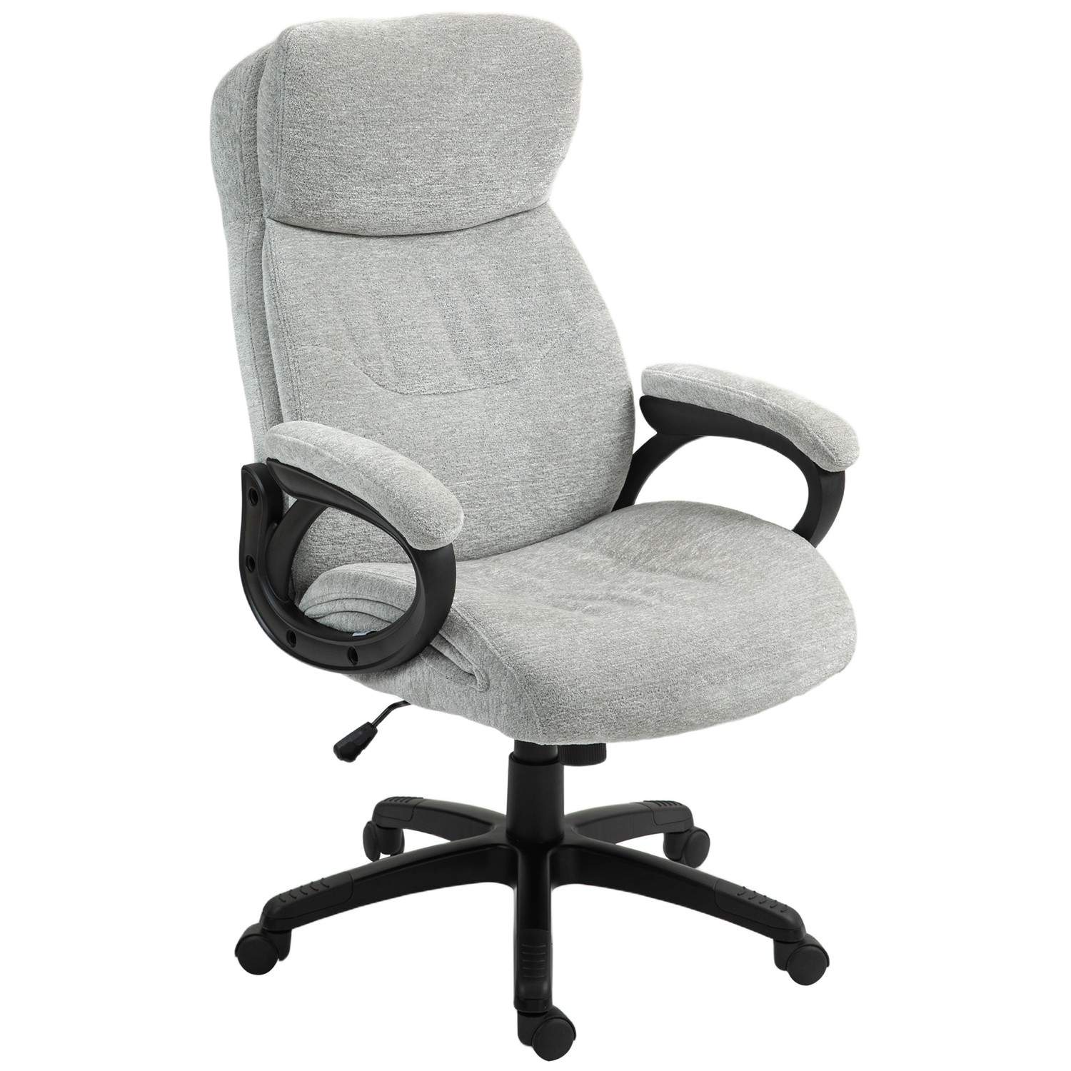 Kontorstol med vippefunktion, ergonomisk skrivebordsstol, højdejusterbar drejestol, polstret, kan holde op til 120 kg, til konto